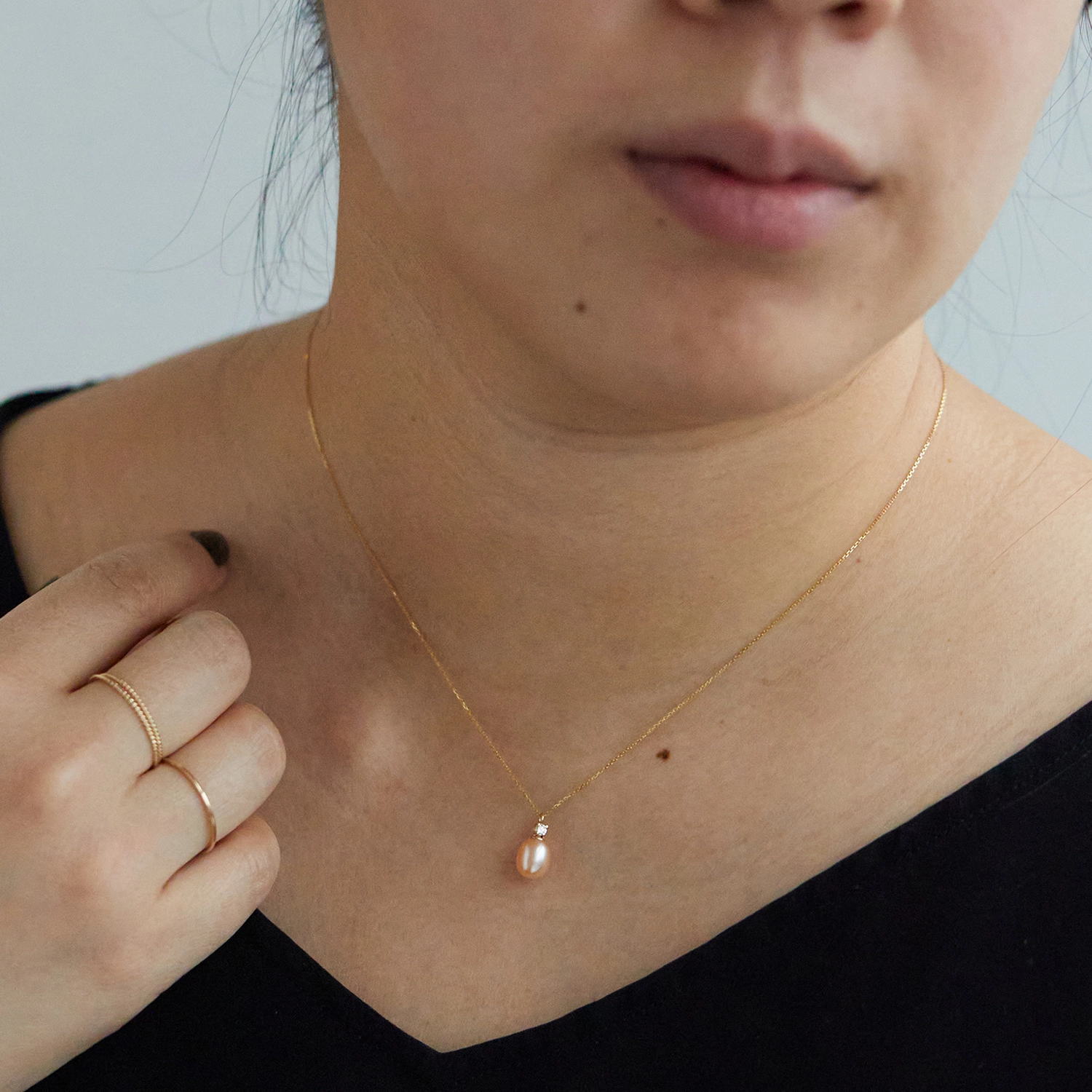 Pearl and White Diamond Necklace - Image 4