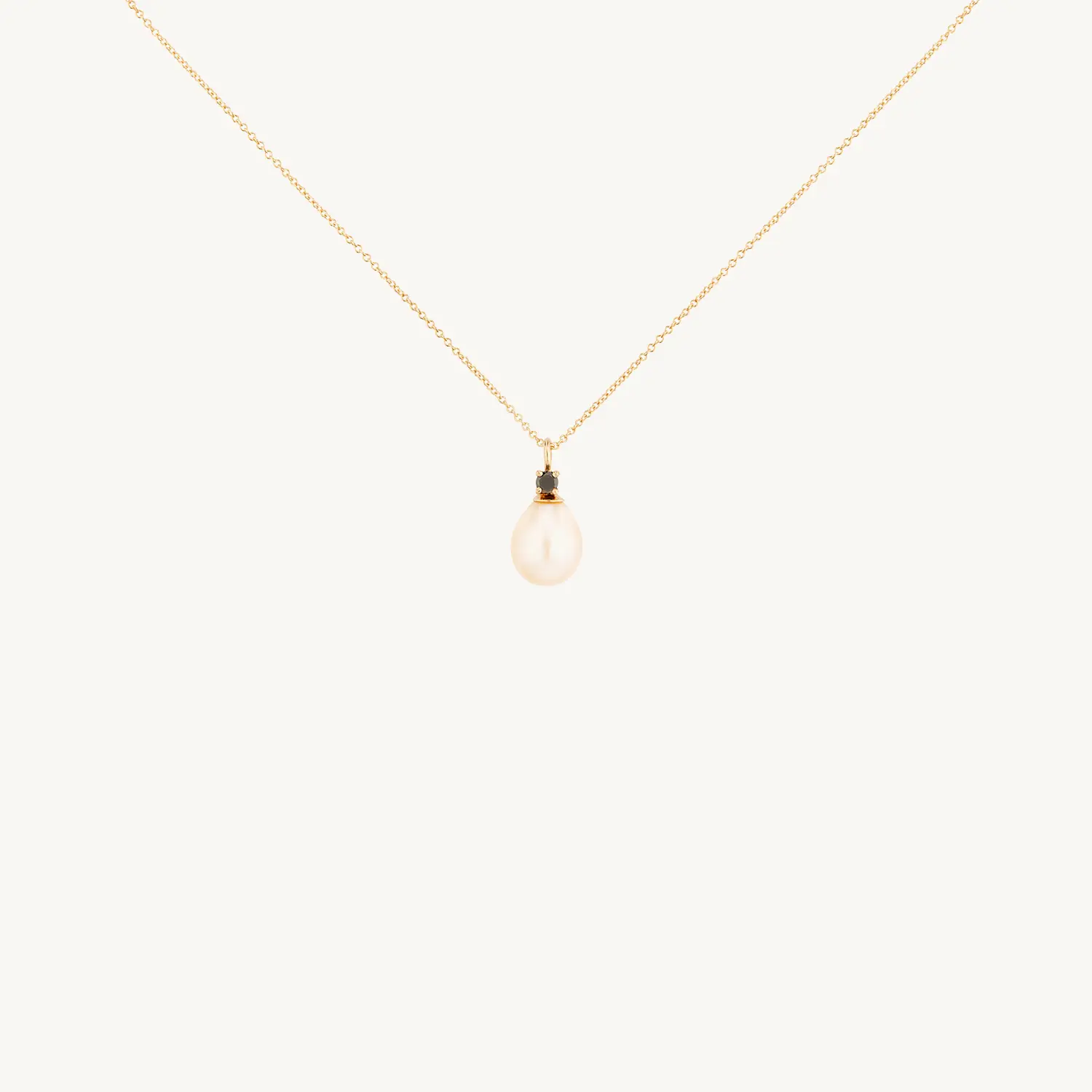 Pearl and Black Diamond Necklace