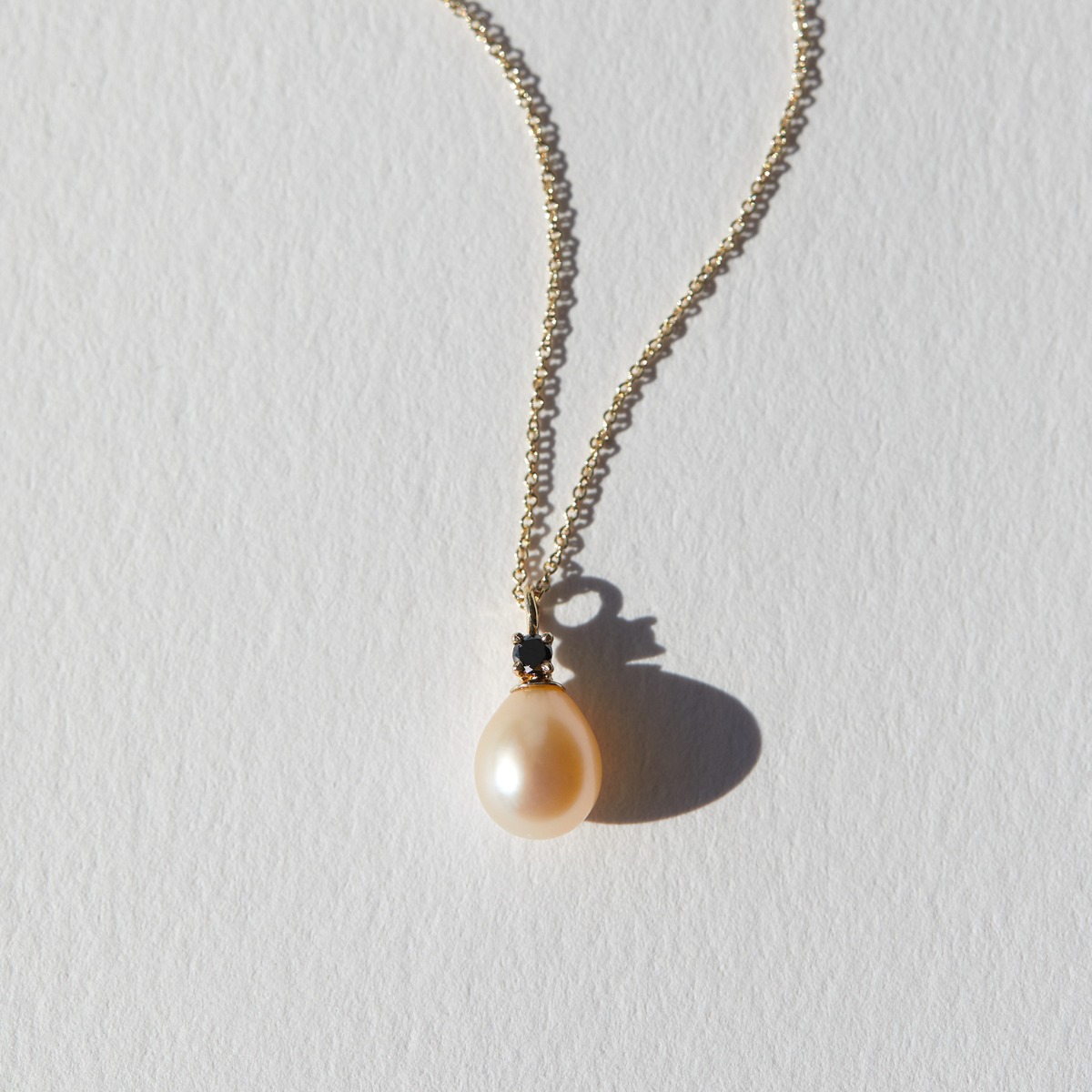 Pearl and Black Diamond Necklace - Image 7