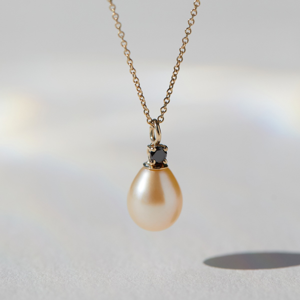 Pearl and Black Diamond Necklace - Image 8