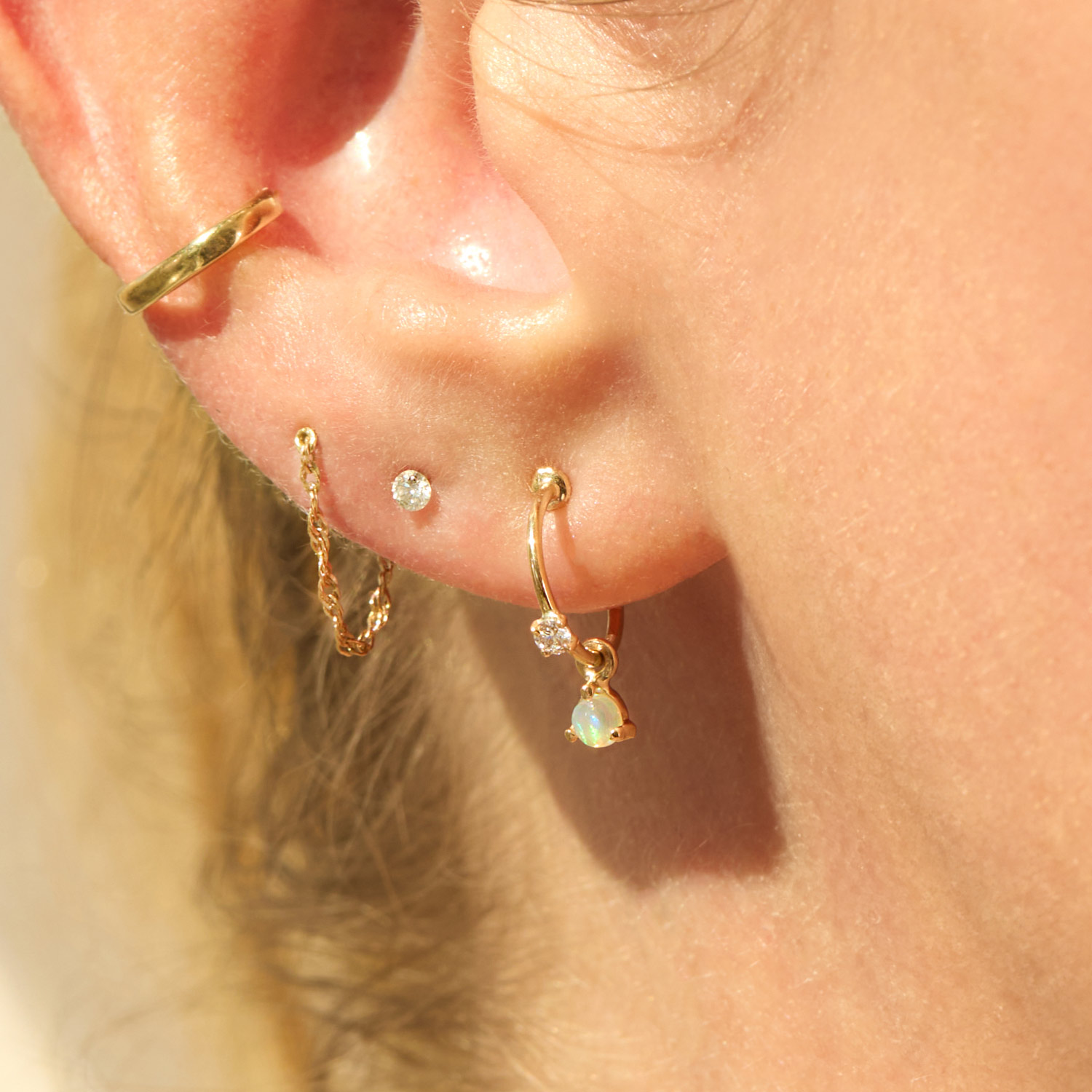 Diamond and Opal Hoop (single) - Image 3