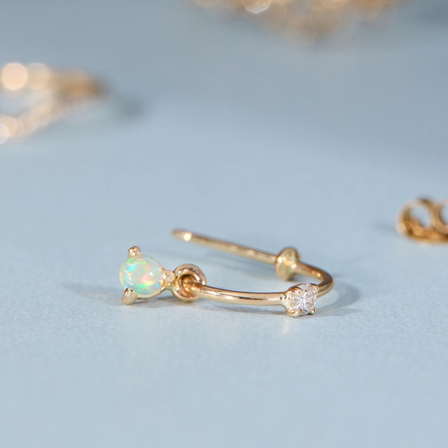 Diamond and Opal Hoop (single) - Image 4