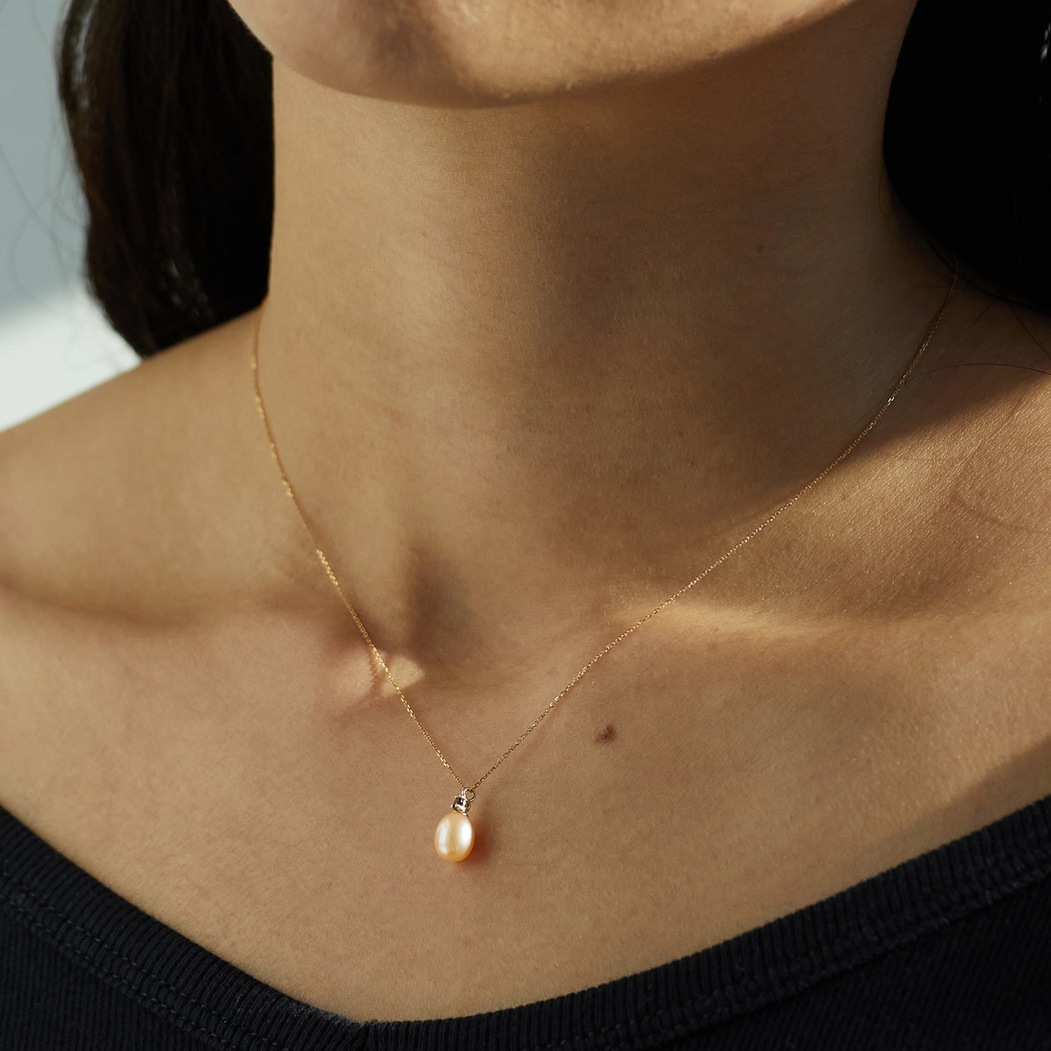 Pearl and Black Diamond Necklace - Image 3