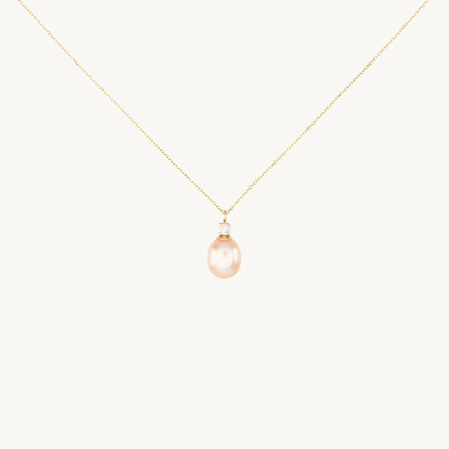 Pearl and White Diamond Necklace