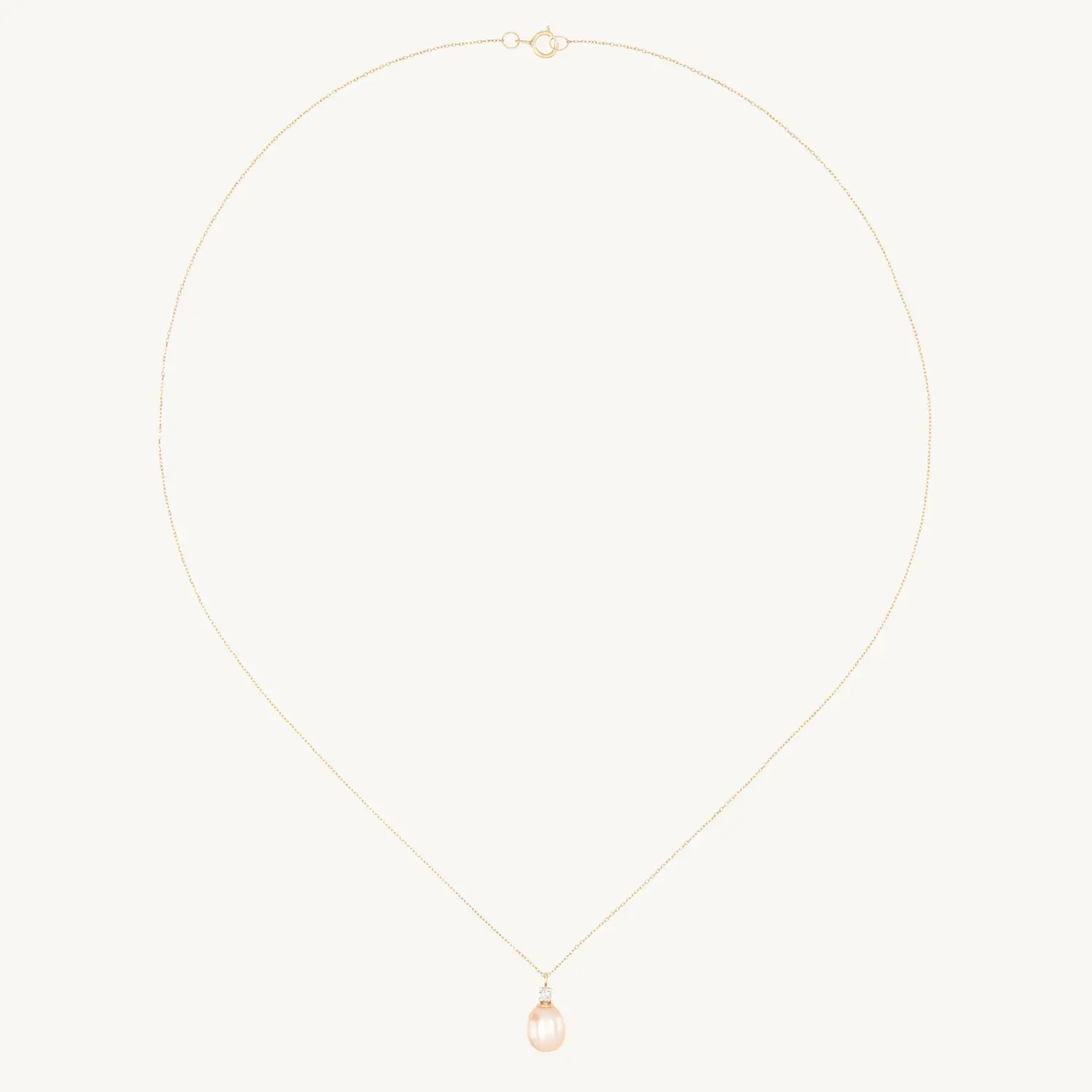 Alternative view of Pearl and White Diamond Necklace