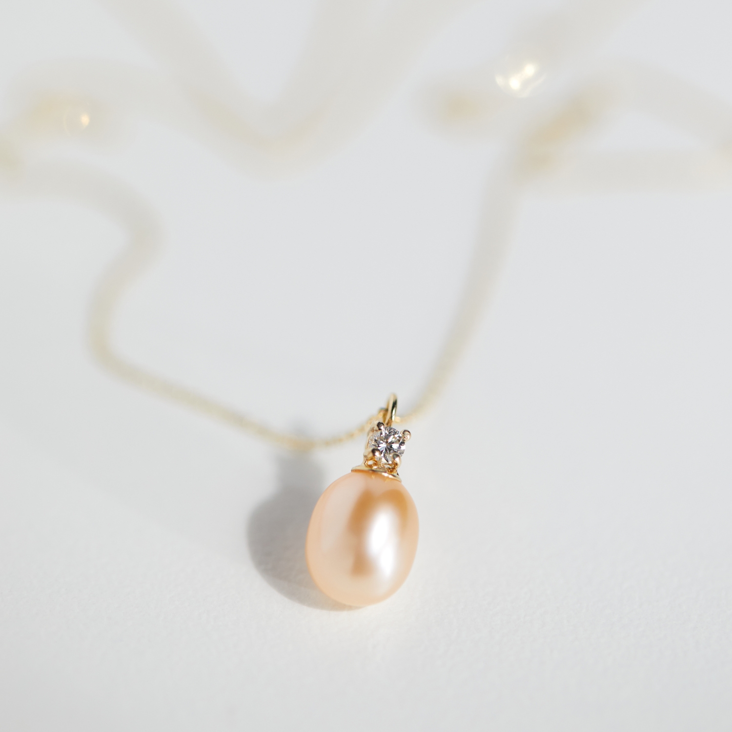 Pearl and White Diamond Necklace - Image 8
