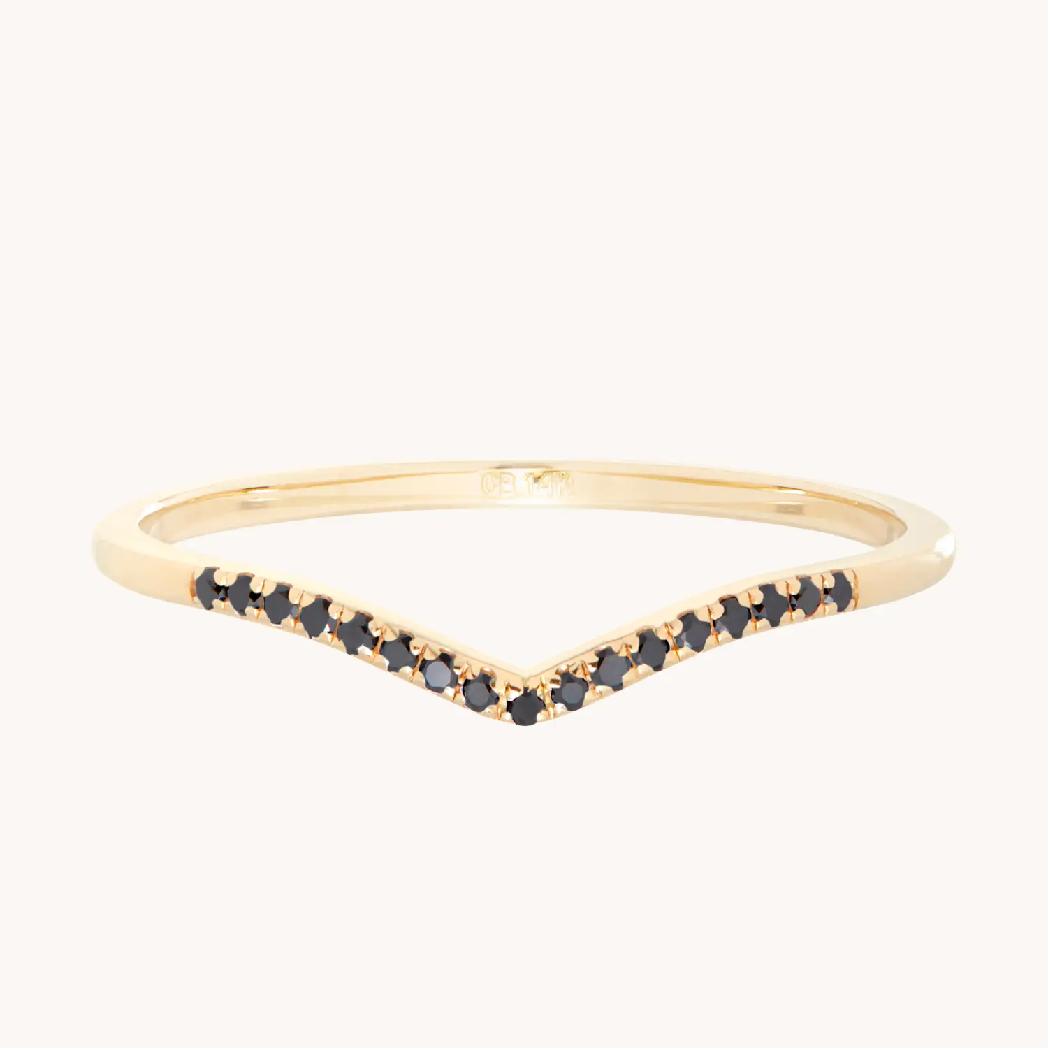 Fairy Light Demi-Pavé Black Diamond Curved Band