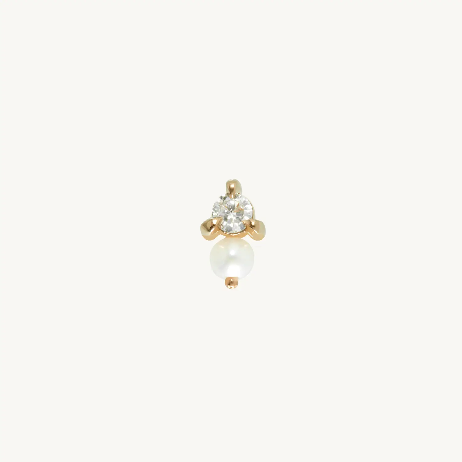 Alternative view of Dewdrop Stud, Yellow Gold (single)