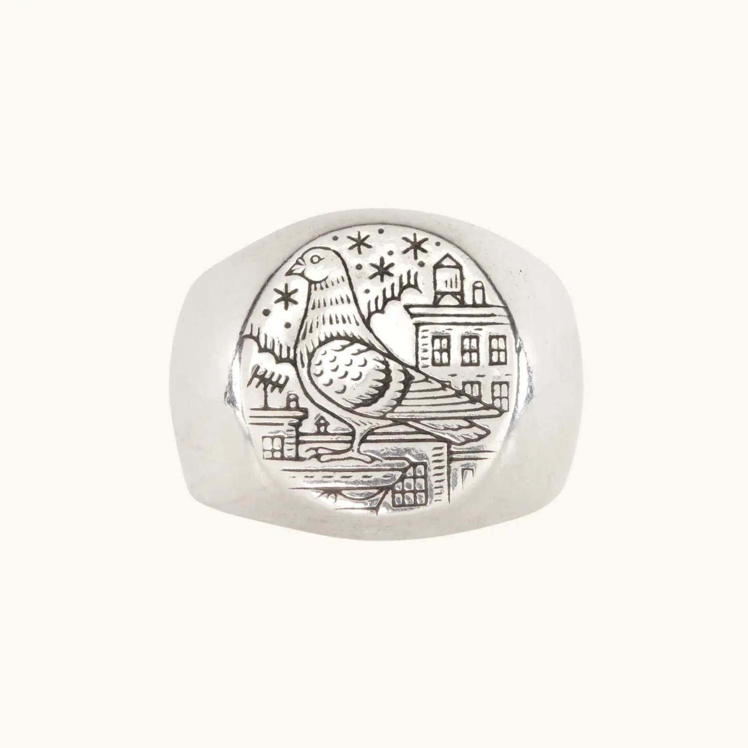 New York Pigeon Signet Ring