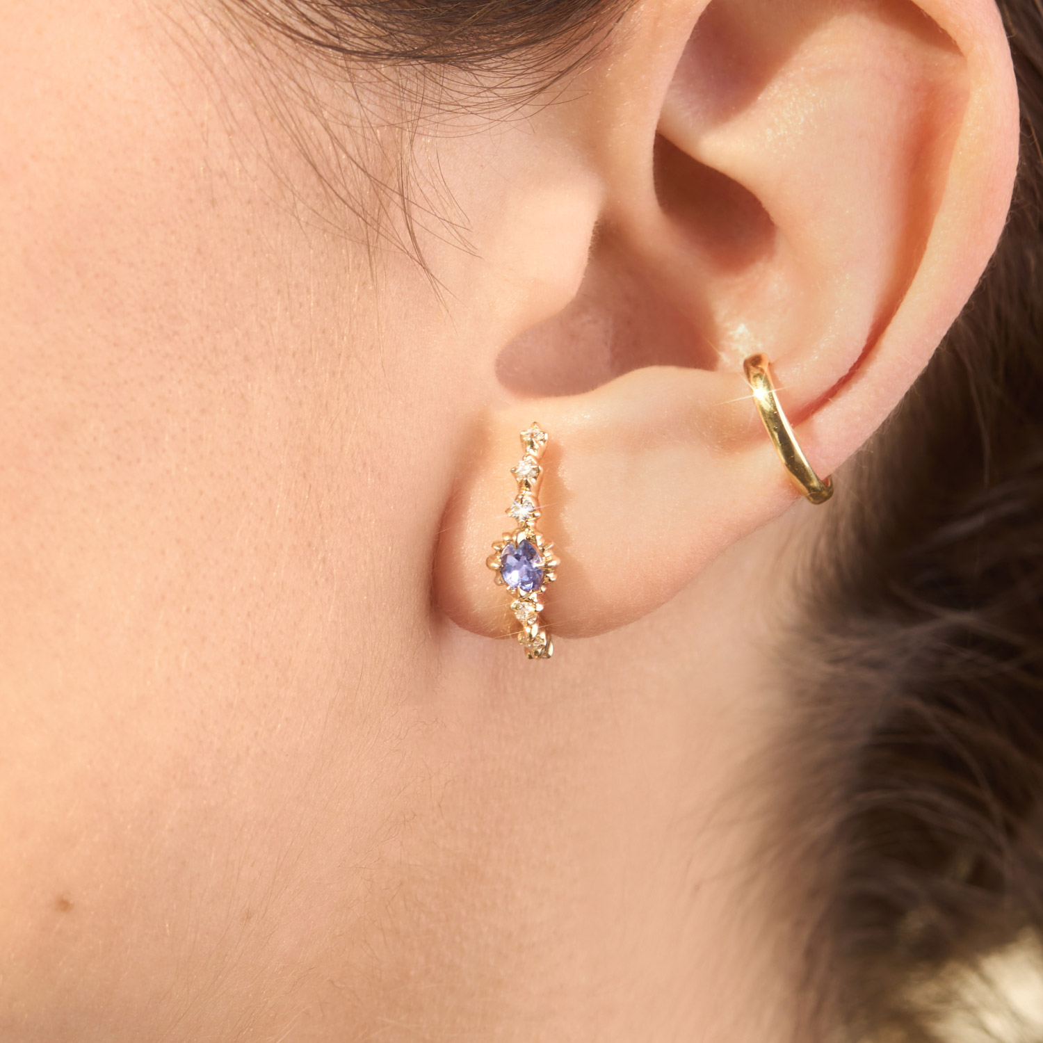 Loun Tanzanite & Diamond Earring (single) - Image 3