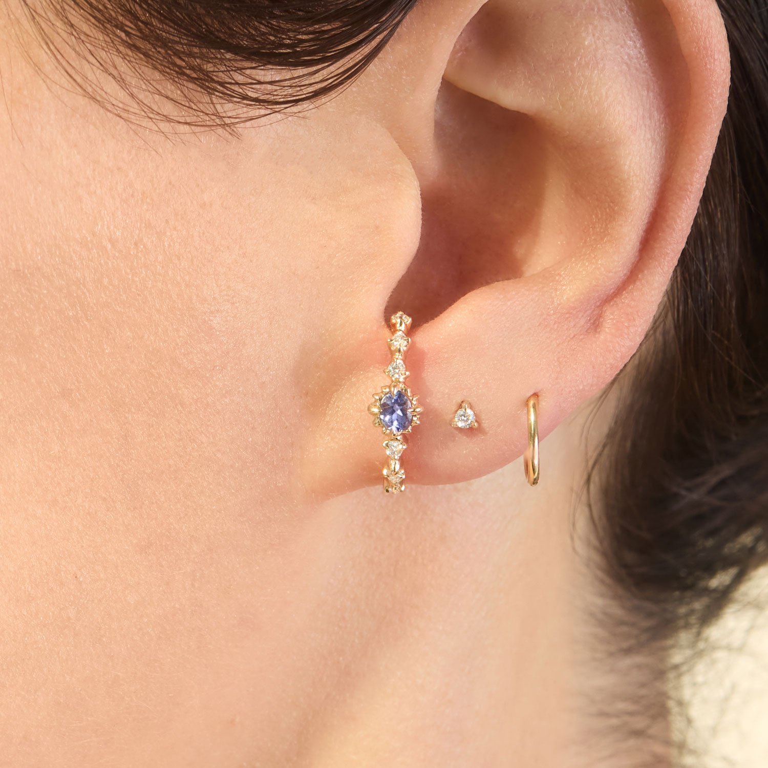 Loun Tanzanite & Diamond Earring (single) - Image 4