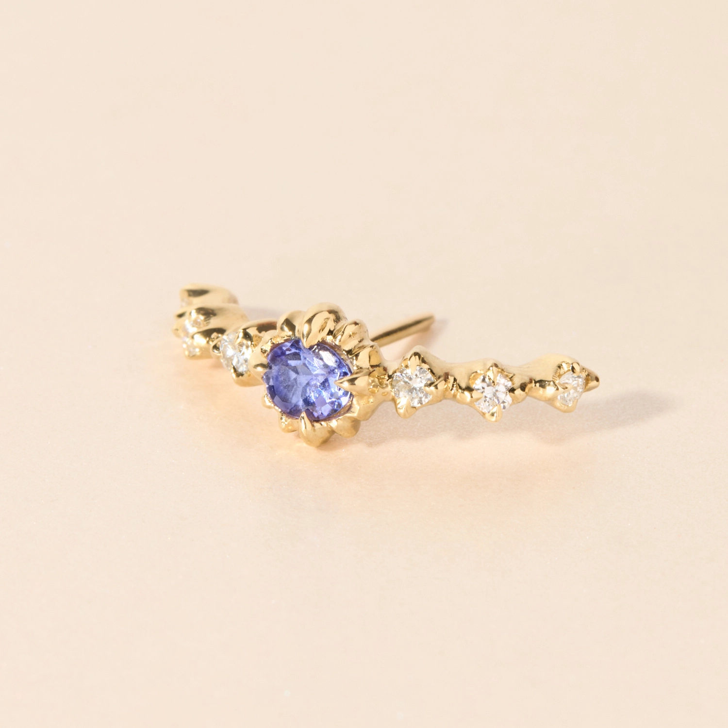 Loun Tanzanite & Diamond Earring (single) - Image 5