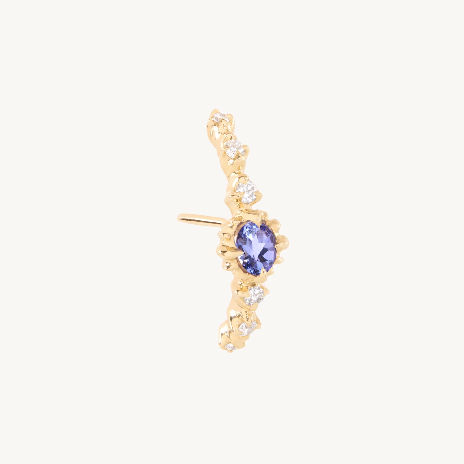 Alternative view of Loun Tanzanite & Diamond Earring (single)