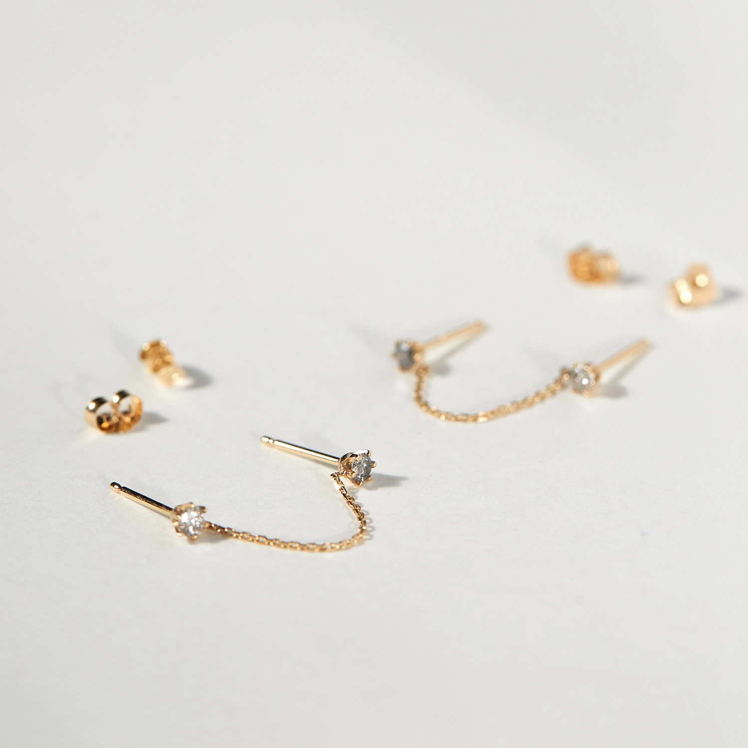 Double Gray Diamond Draped Earring (single) - Image 8