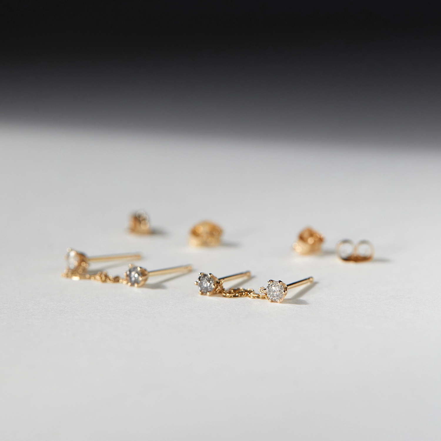 Double Gray Diamond Draped Earring (single) - Image 9