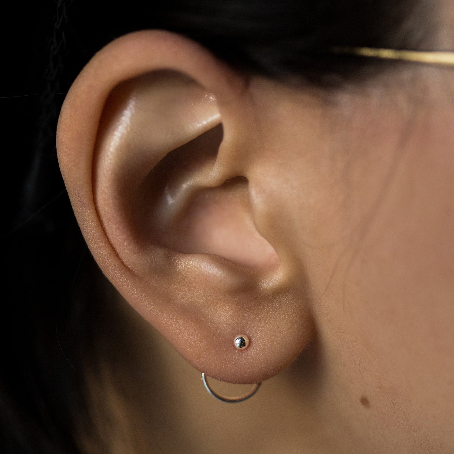 Ear Nut Earring, Silver (single) - Image 3