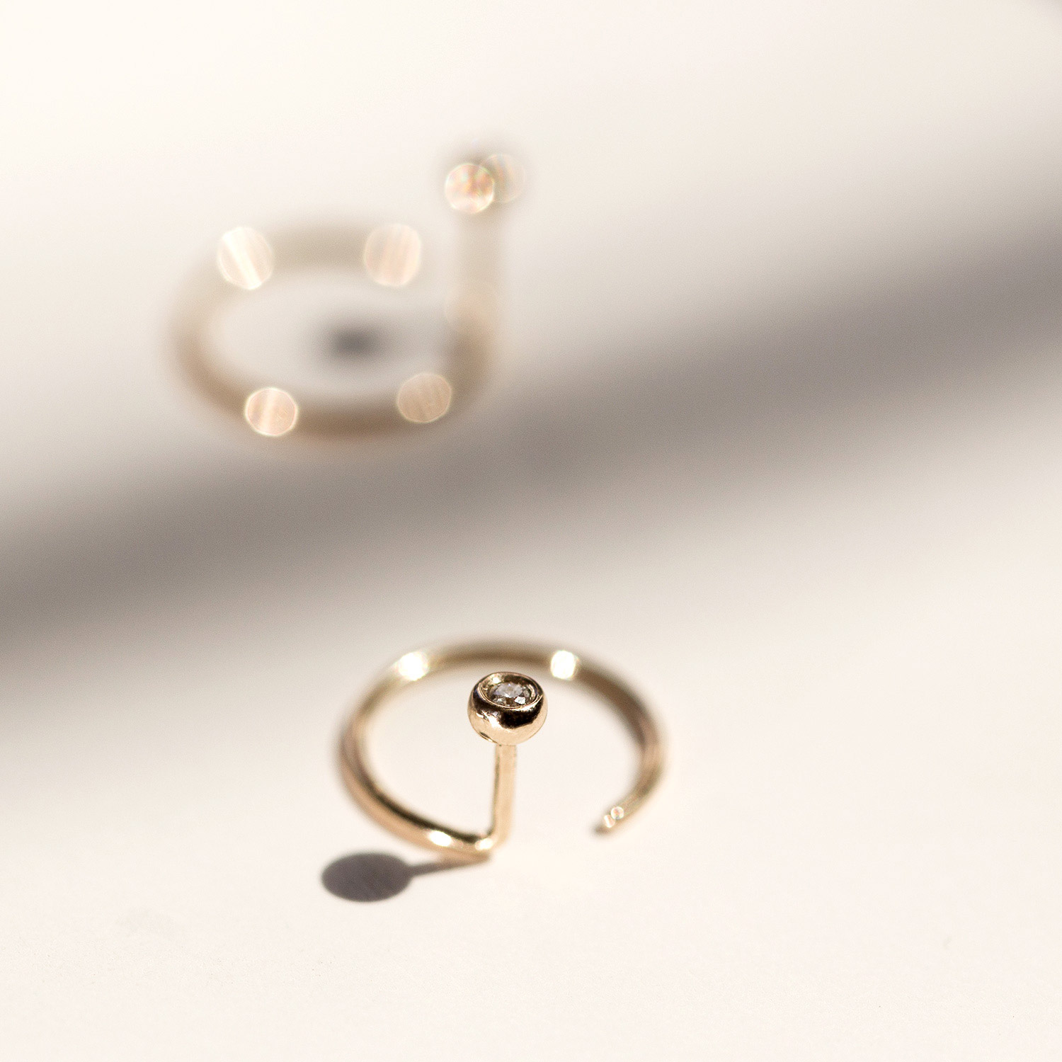 Diamond Ear Nut Earring, Yellow Gold (single) - Image 6