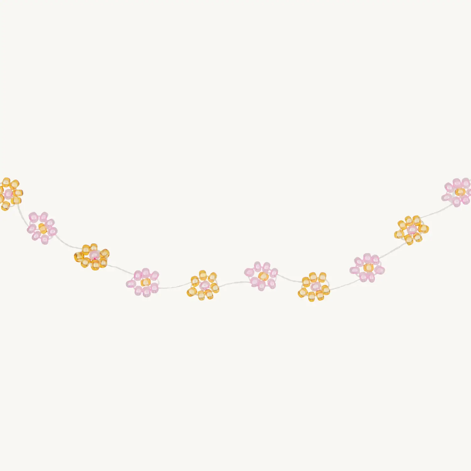 Daisy Chain Choker, pink and gold