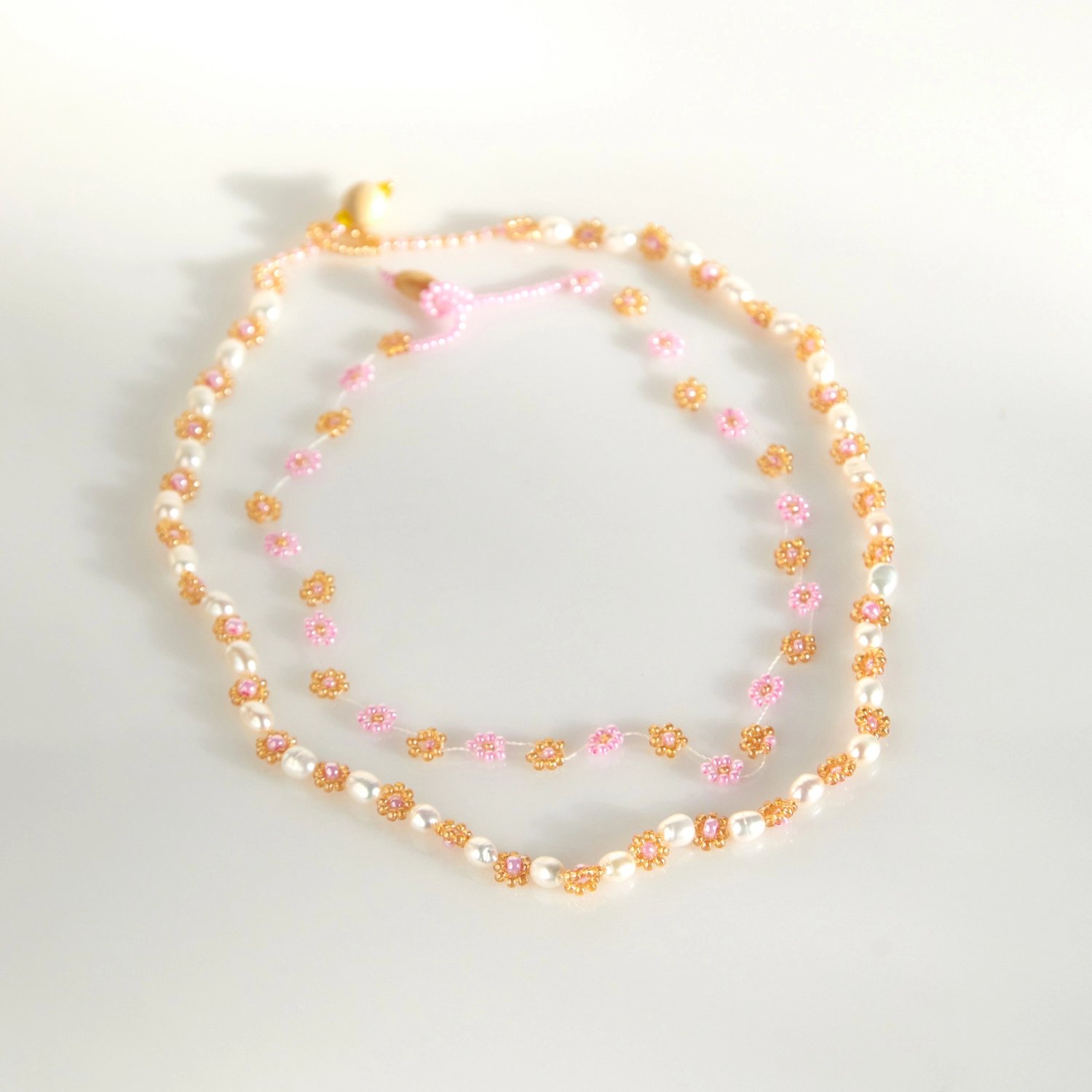 Daisy Chain Choker, pink and gold - Image 9