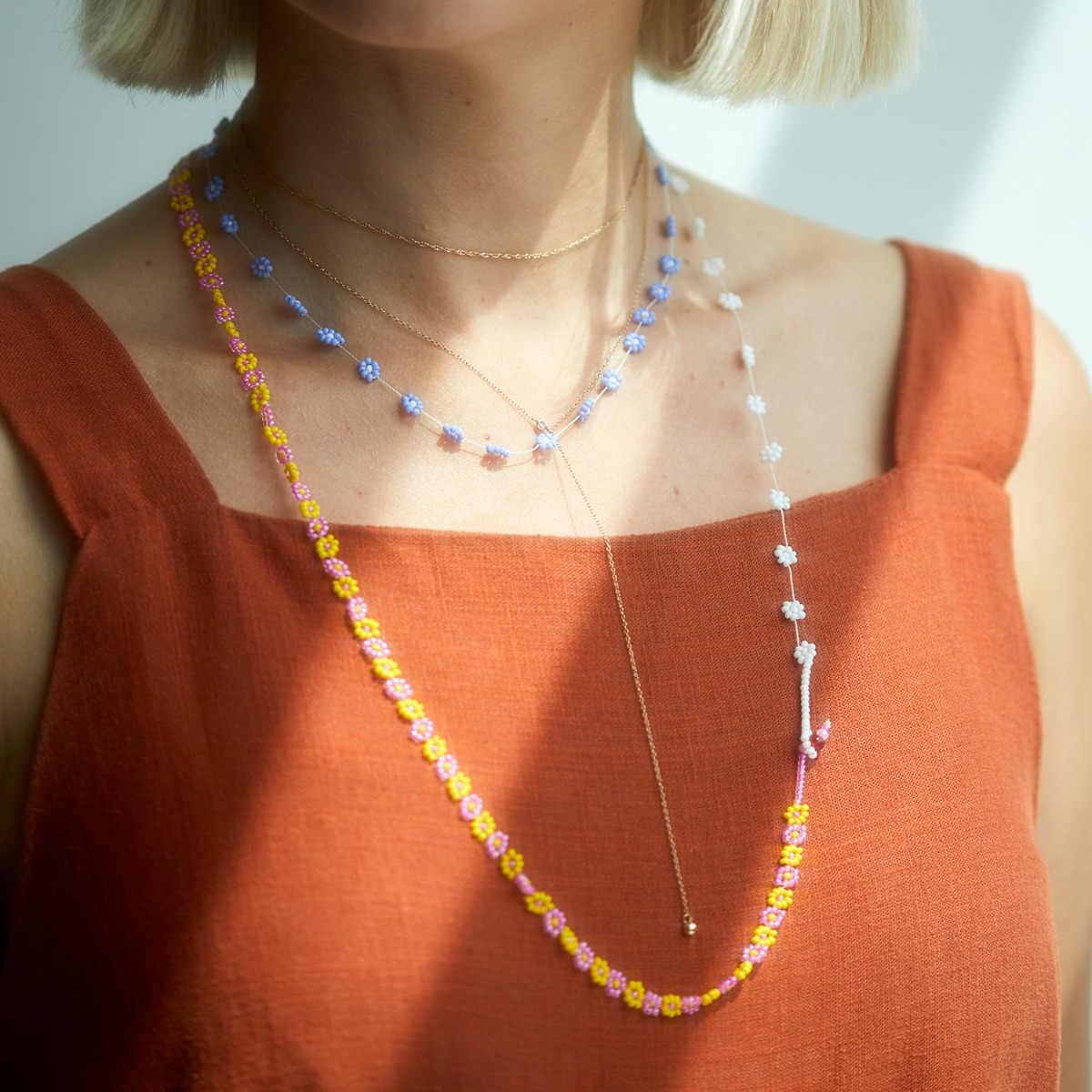 Daisy Chain Necklace, Lavender - Image 5