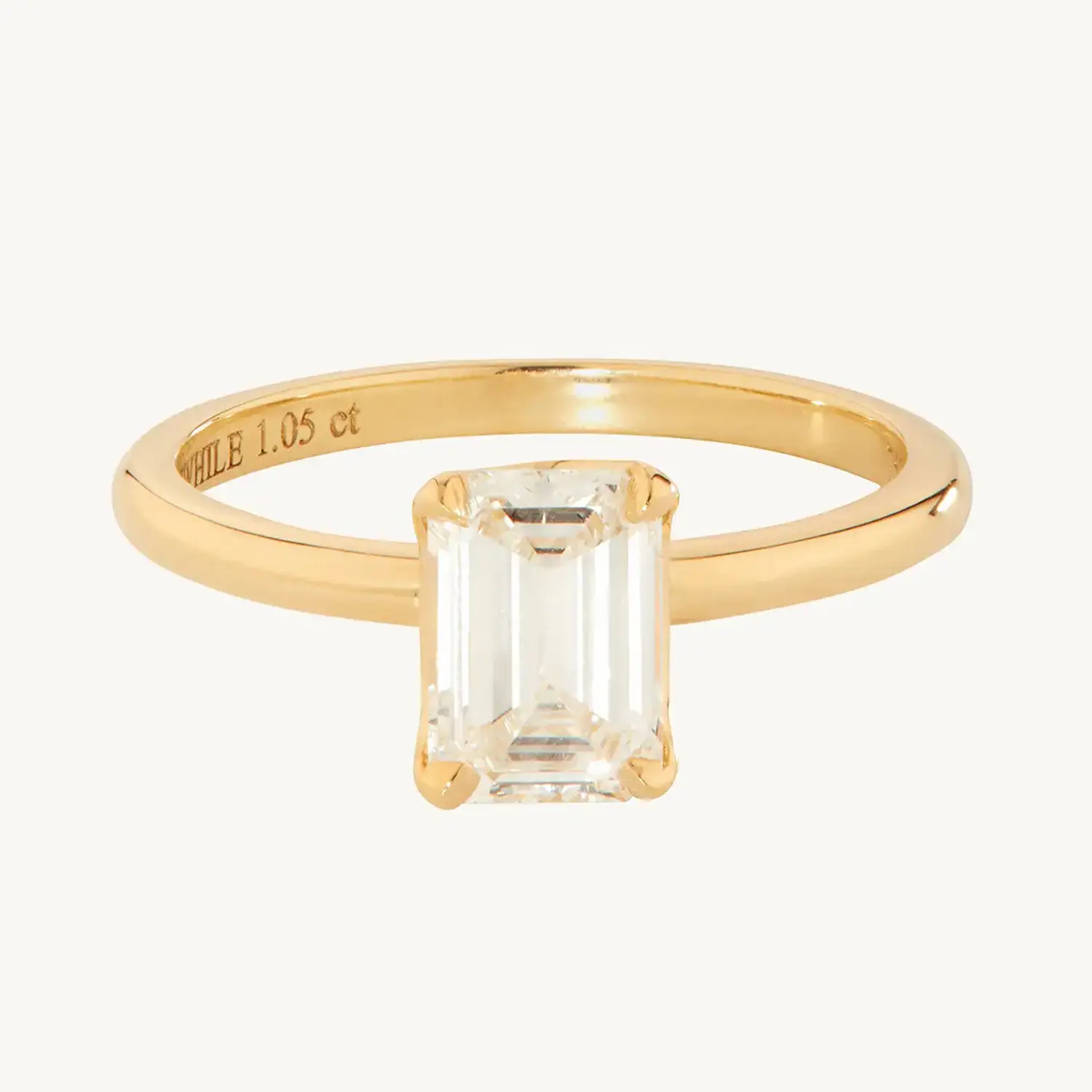 Classic Emerald Cut Diamond Solitaire Ring