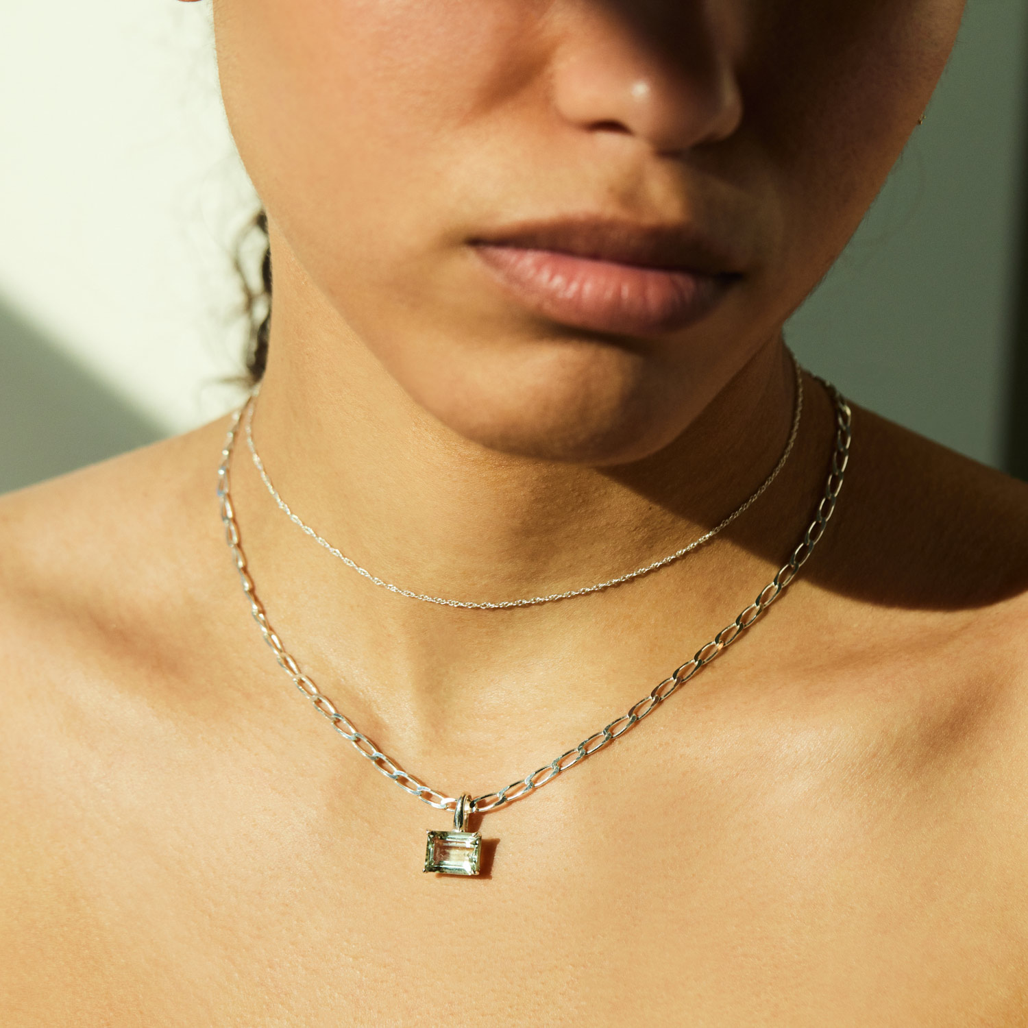 Green Amethyst Tablet Necklace - Image 3