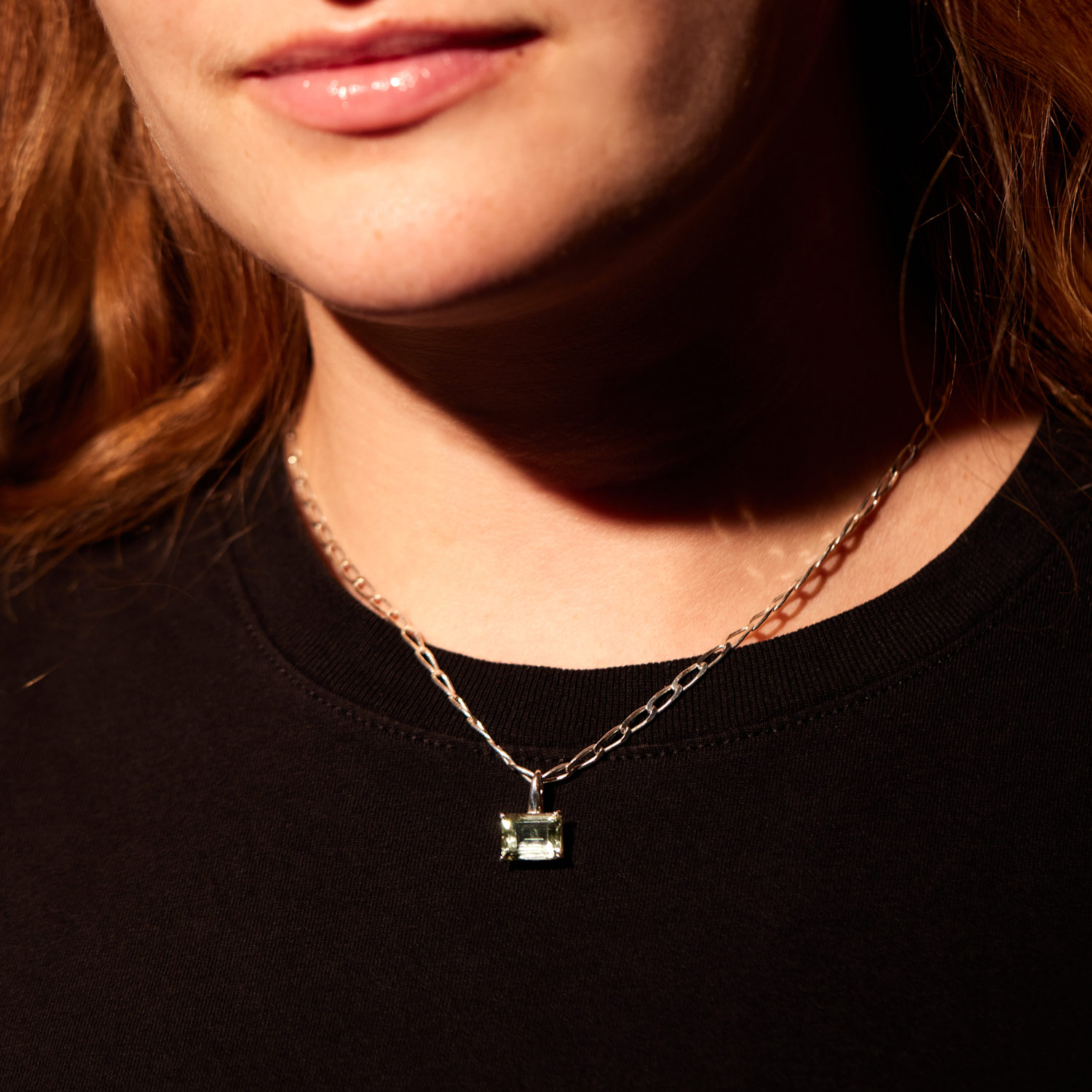 Green Amethyst Tablet Necklace - Image 4