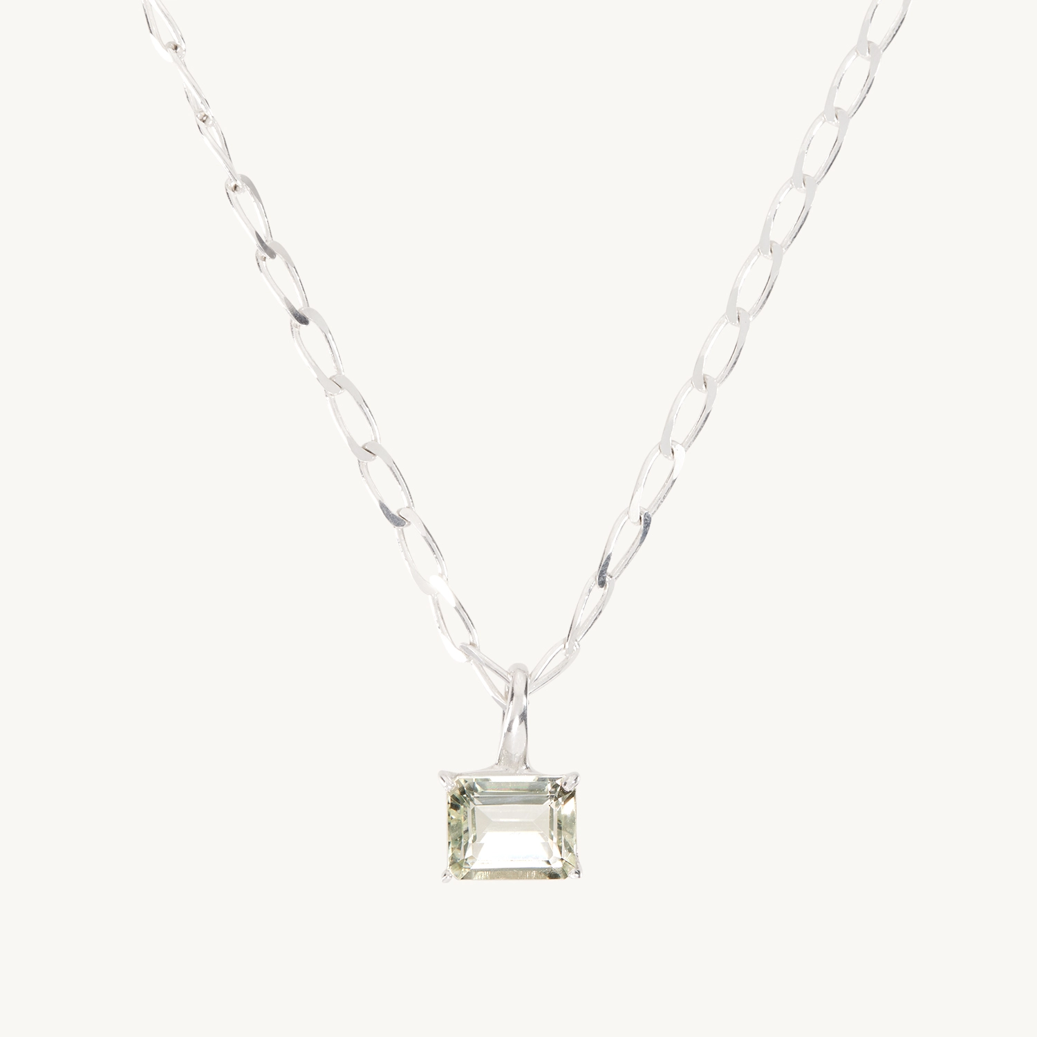 Green Amethyst Tablet Necklace - Image 8