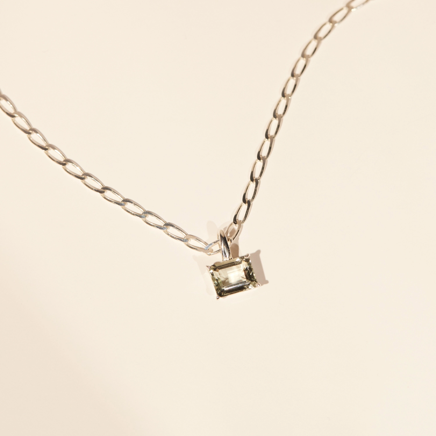 Green Amethyst Tablet Necklace - Image 5