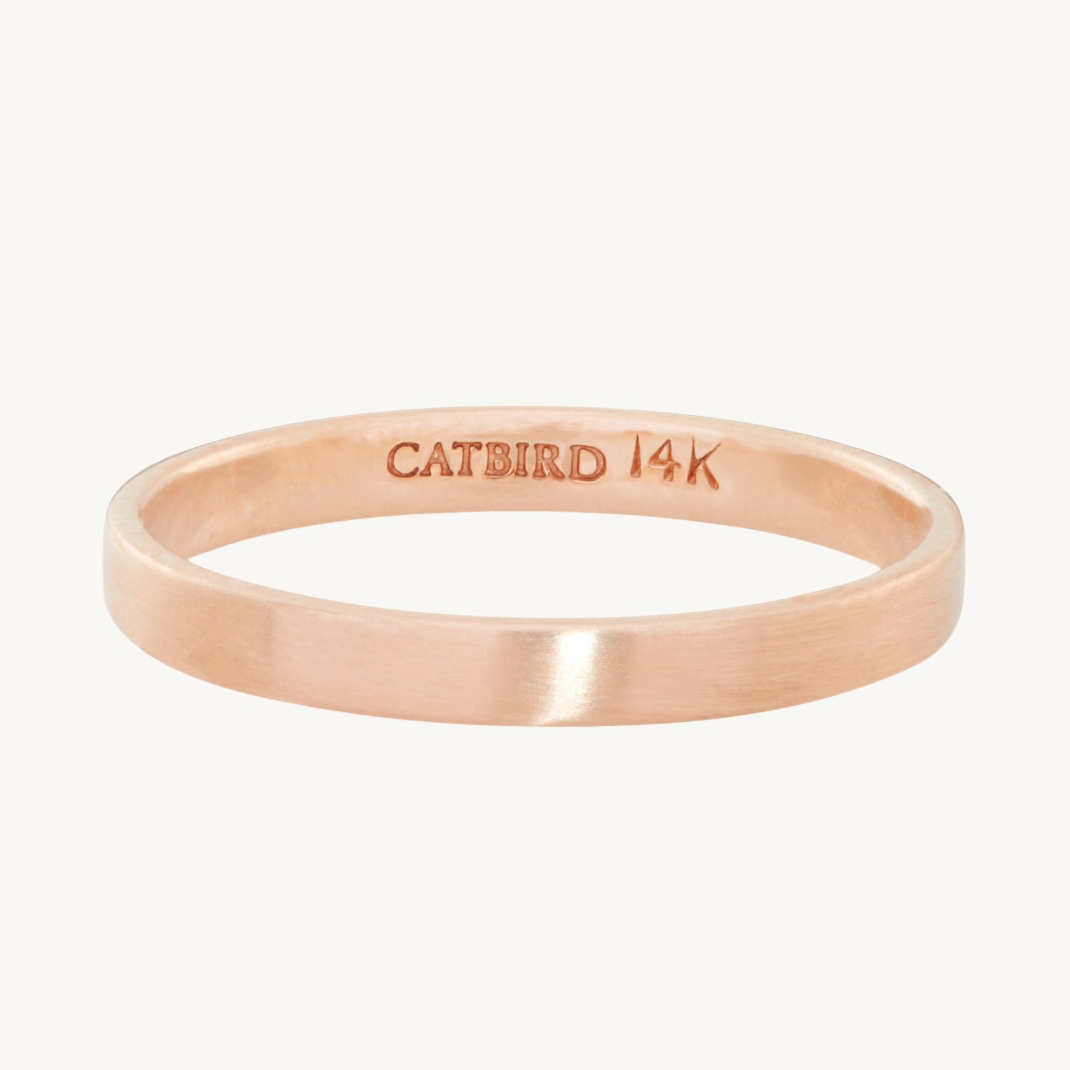 Catbird Classic Wedding Bands, Flat Band, 2mm