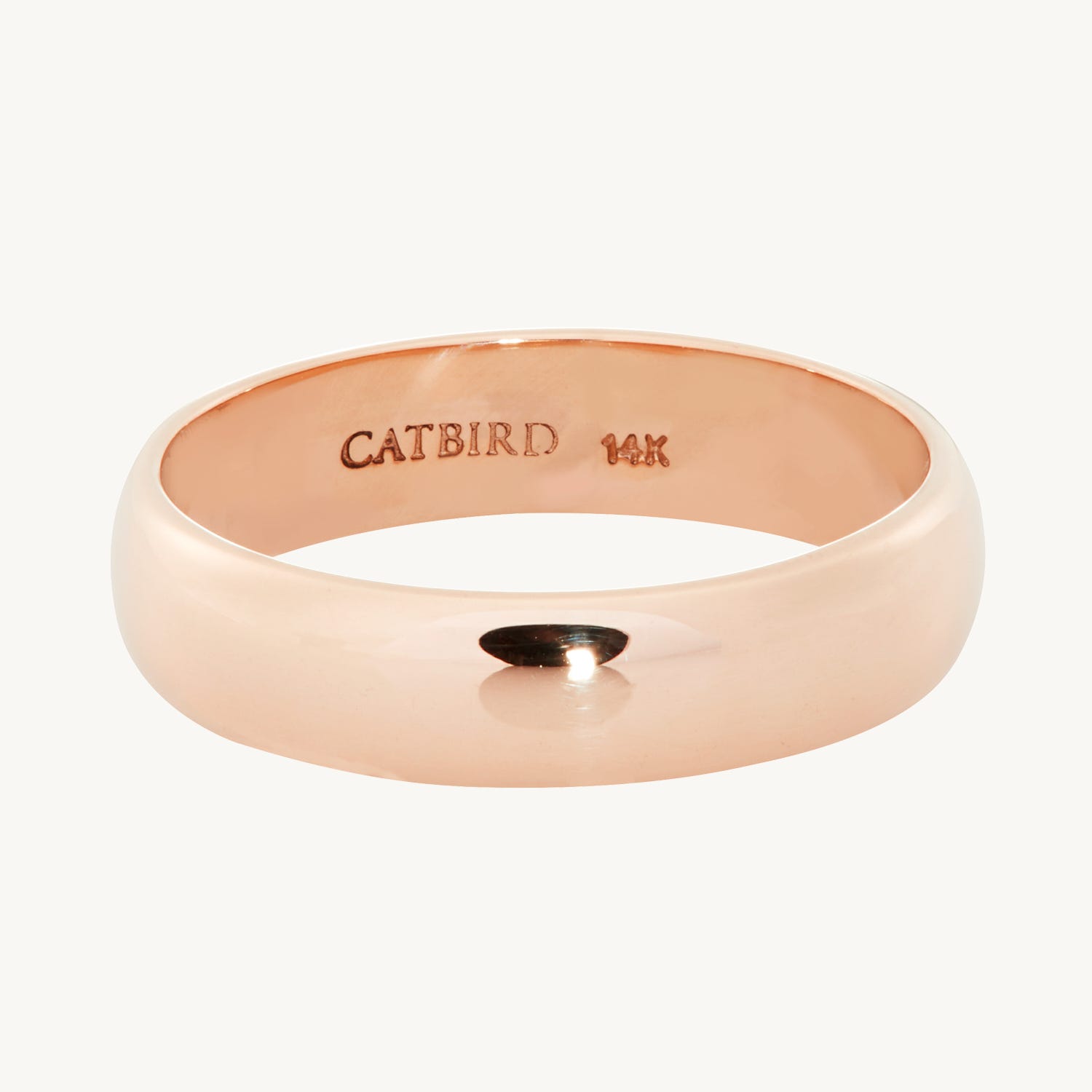 Catbird Classic Wedding Bands, Half Round Band, 4mm