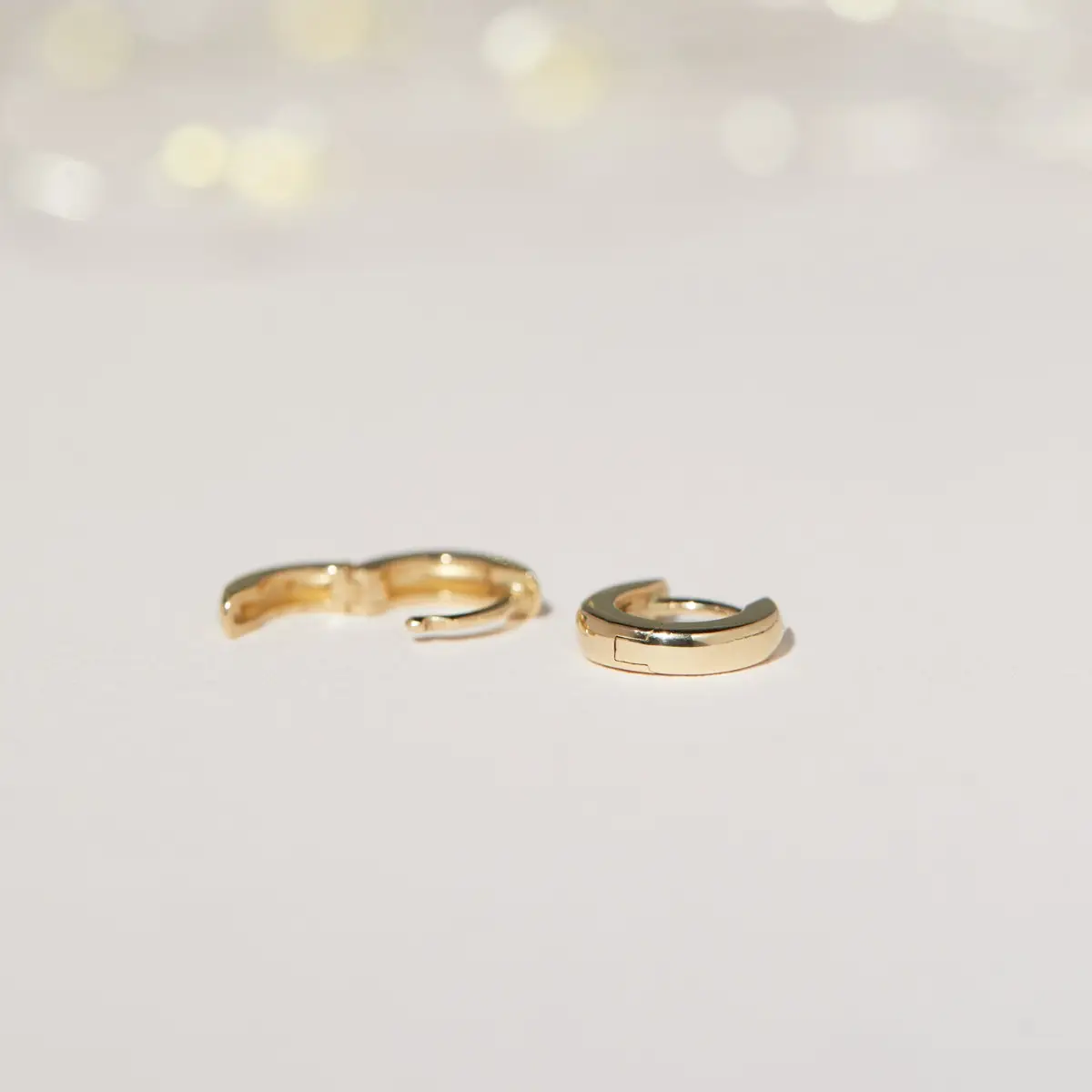 Alternative view of Chubby Huggy Gold Hoop Earring (single)