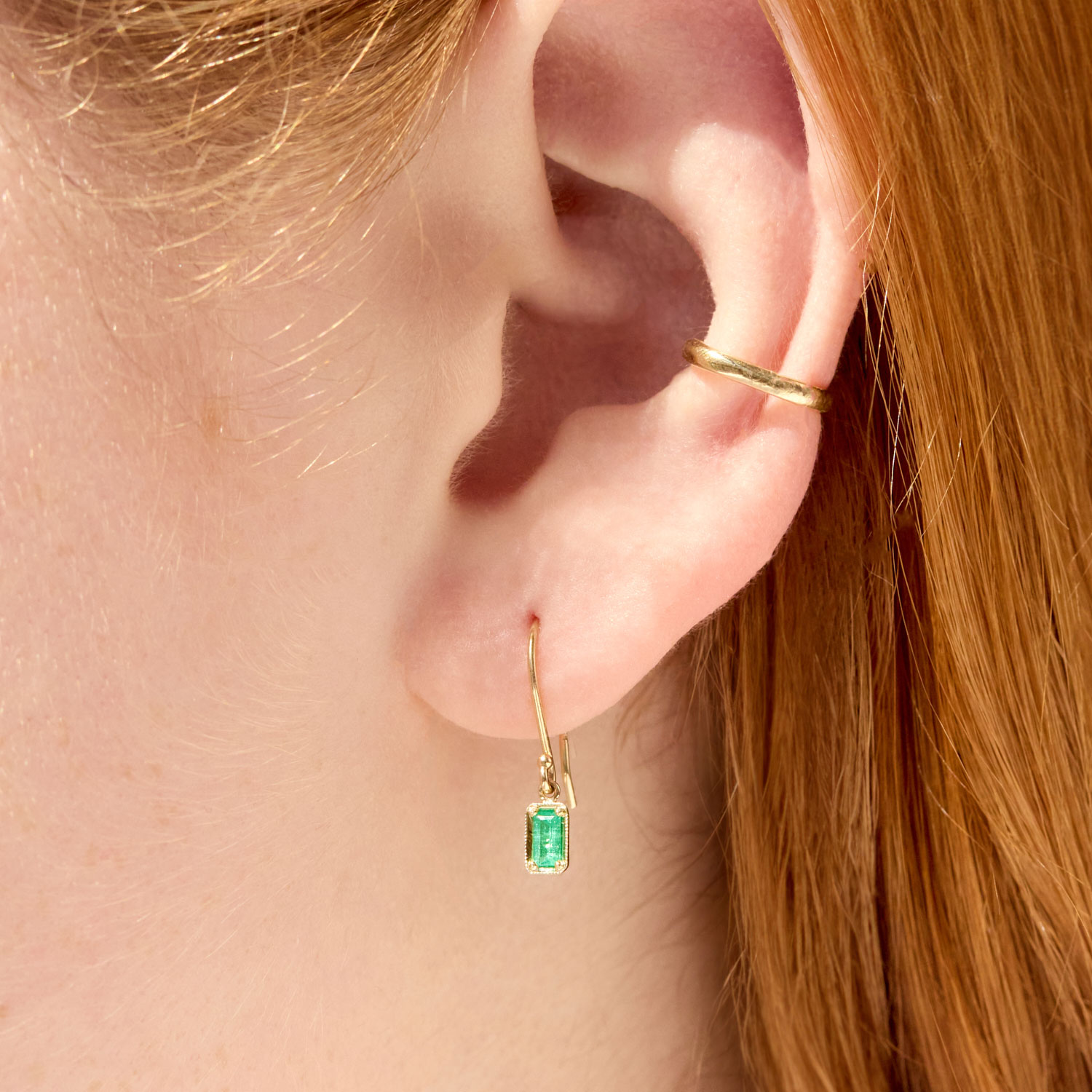 Alternative view of Leone Emerald Drop Earrings (pair)