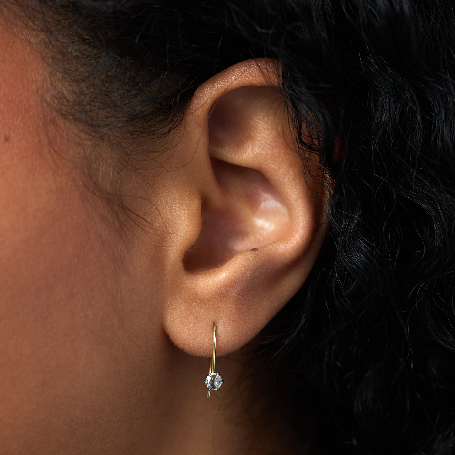 Alternative view of Equinox Rose Cut Diamond Earrings (Pair)