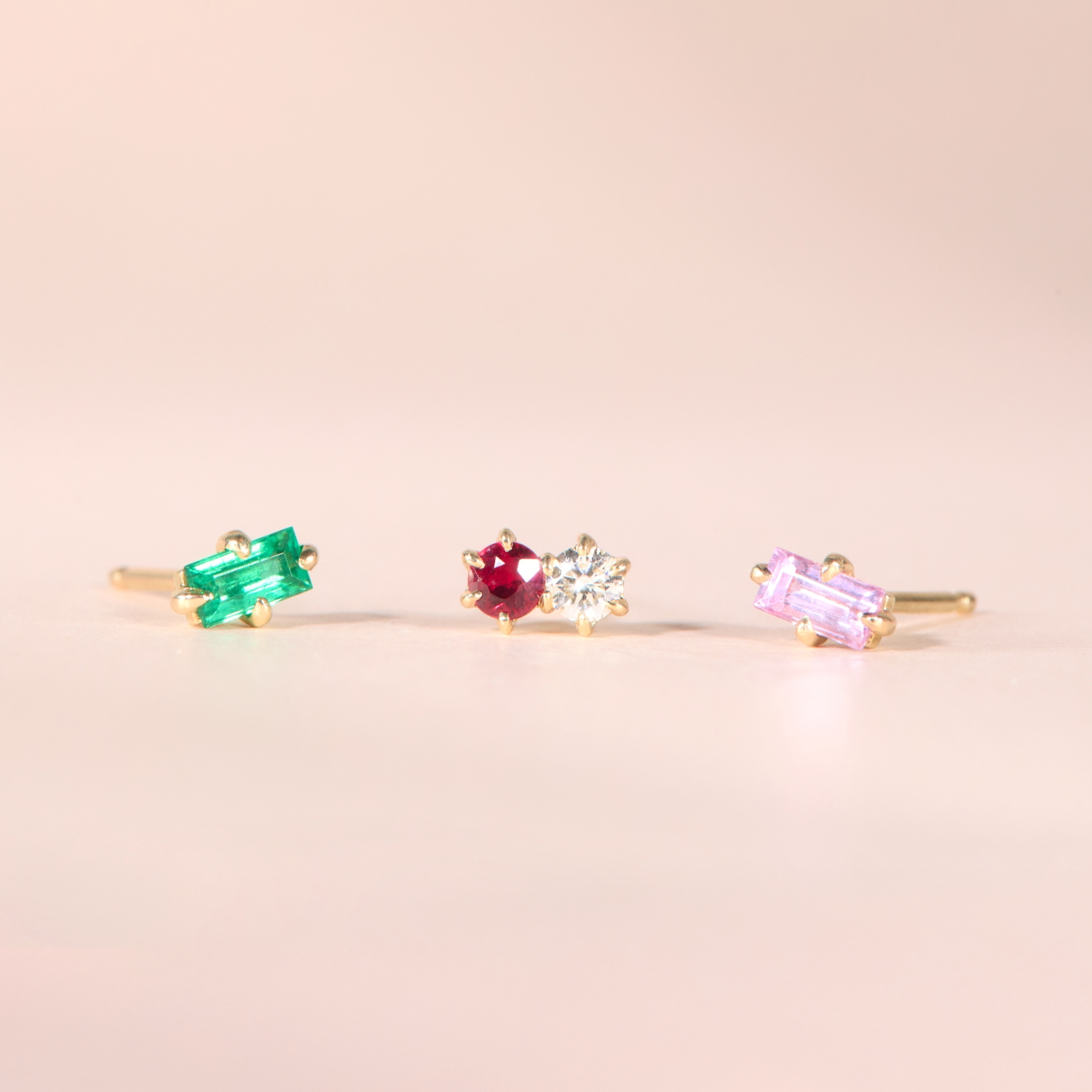 Neoma Pink Sapphire Stud (single) - Image 6