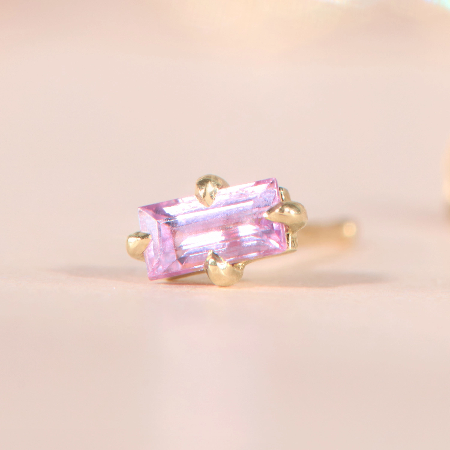 Neoma Pink Sapphire Stud (single) - Image 5