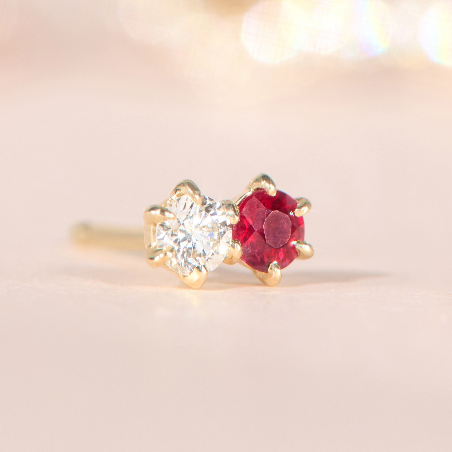 Ruby & Diamond Duo Stud (single) - Image 4
