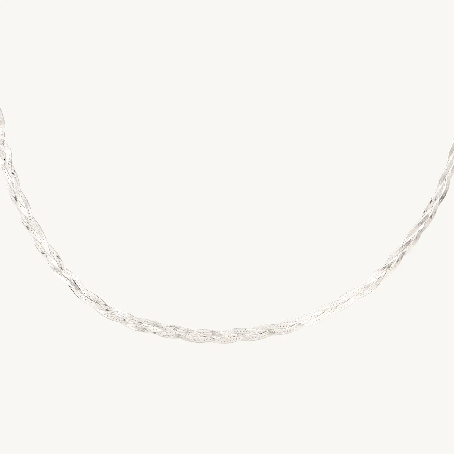 Entwined Braided Chain Collar, Silver