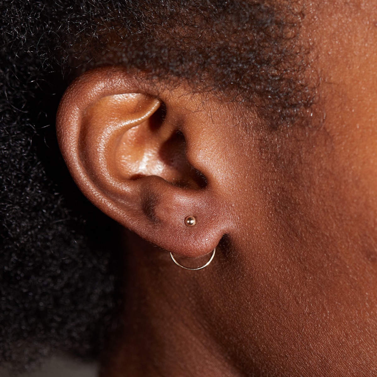 Alternative view of Ear Nut Earring, Yellow Gold (single)