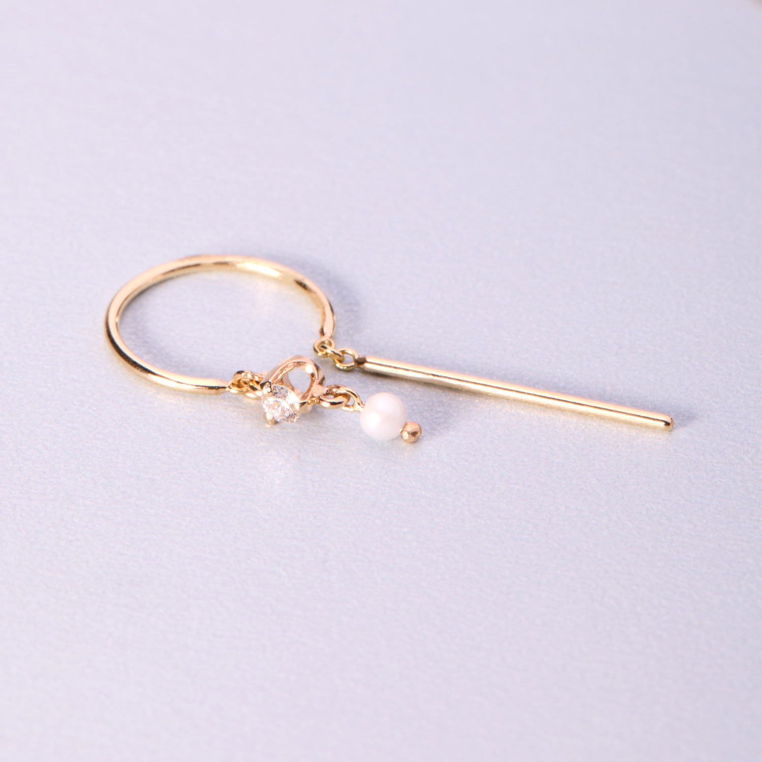 Chime Earring, White Diamond & Pearl (single) - Image 5