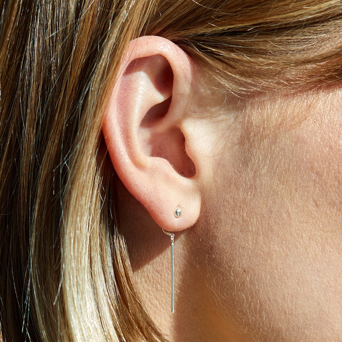 Alternative view of Chime Stud, Silver (single)