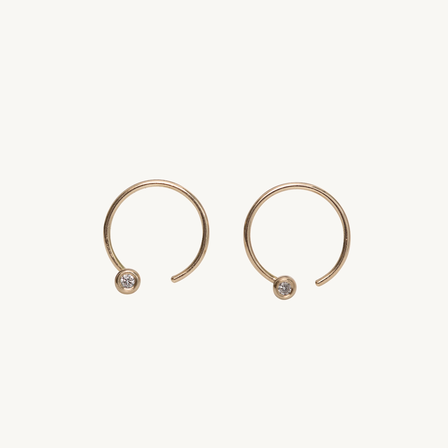 Diamond Ear Nut Earring, Yellow Gold (single) - Image 9