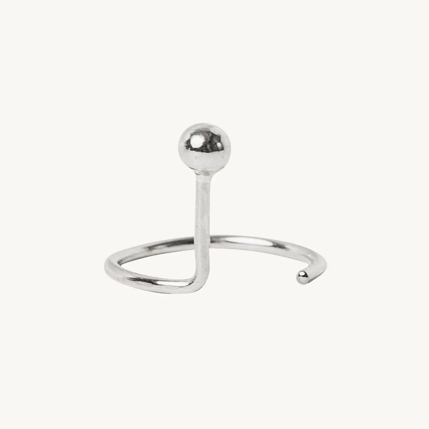 Ear Nut Earring, Silver (single)