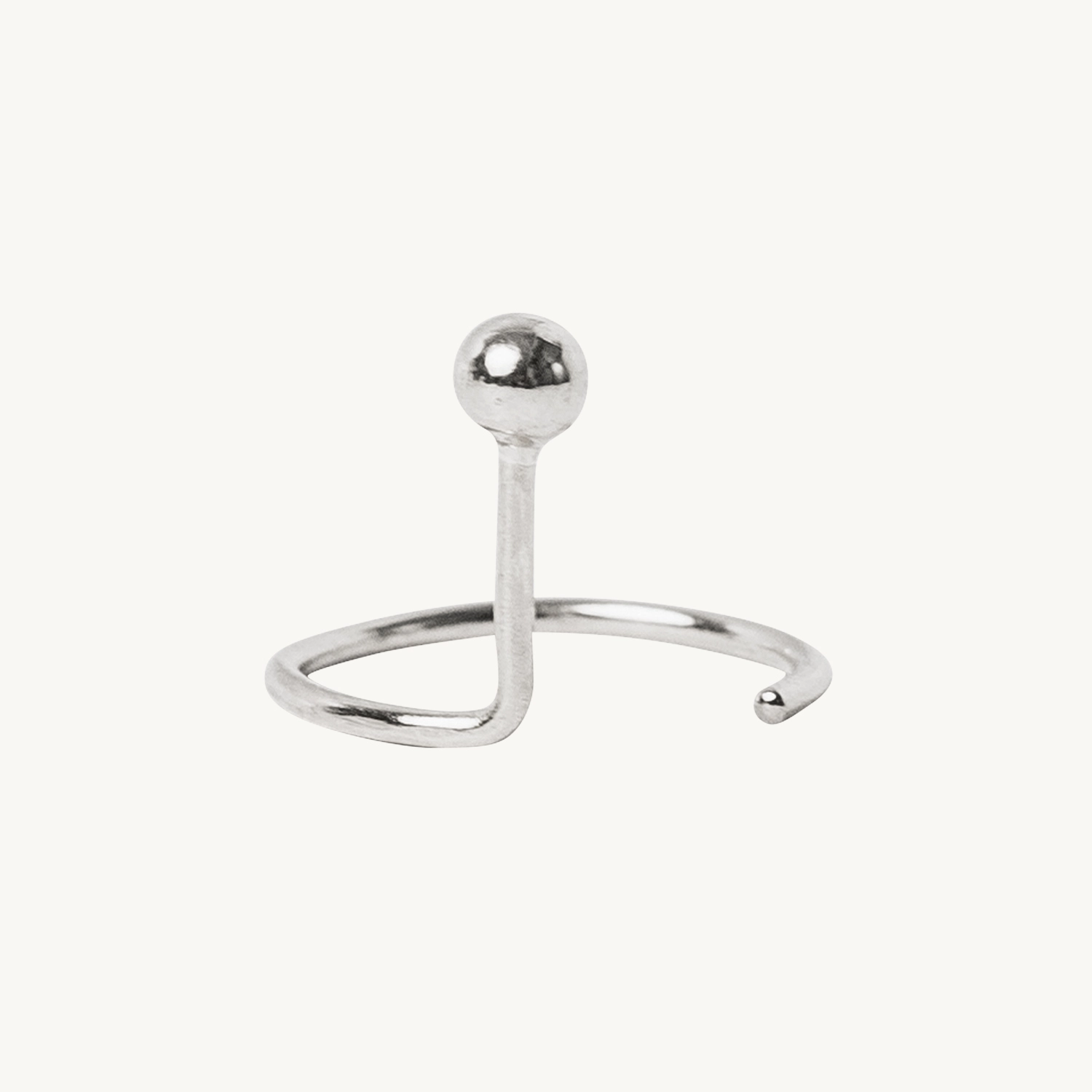 Ear Nut Earring, Silver (single) - Image 4