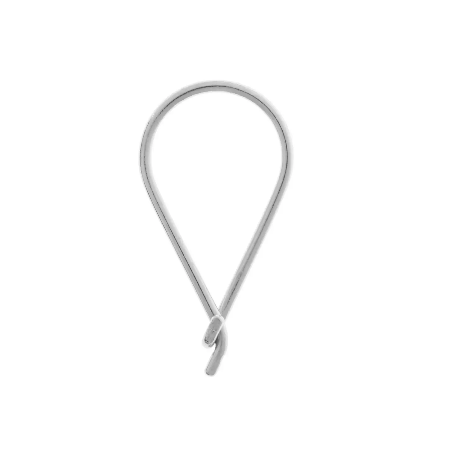 Alternative view of Teardrop Hoop, Silver (single)
