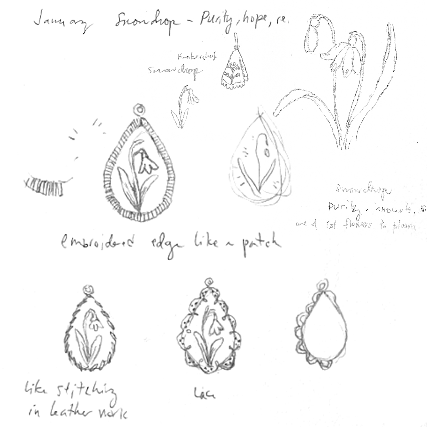 Snowdrop Poem Charm, January - Image 10