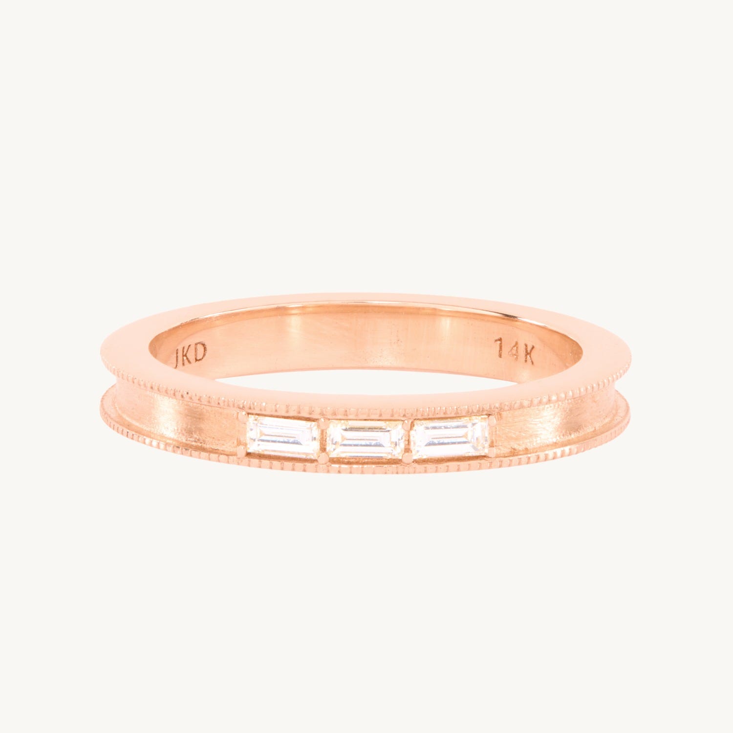 Diamond Baguette Milgrain Band