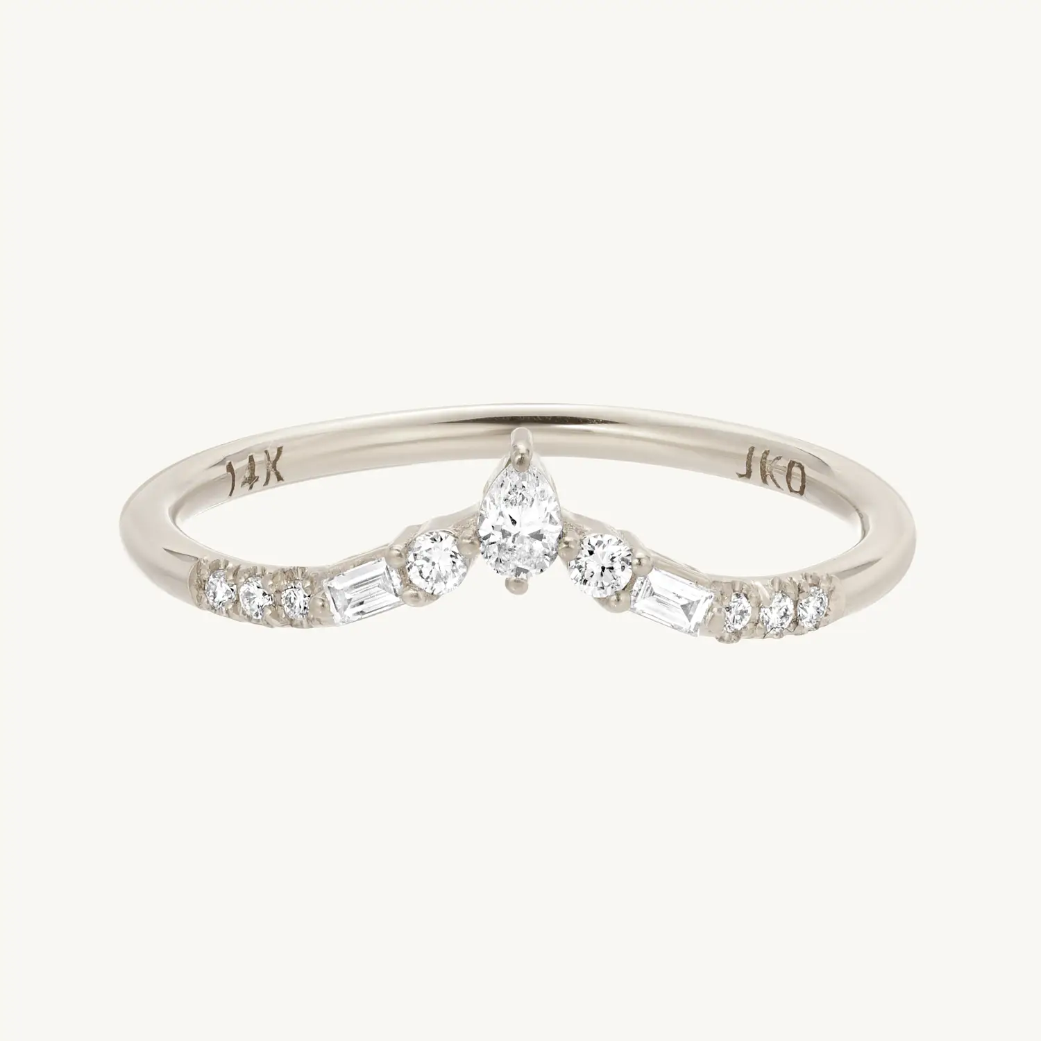 Alternative view of Diamond Baguette Peak Equilibrium Ring
