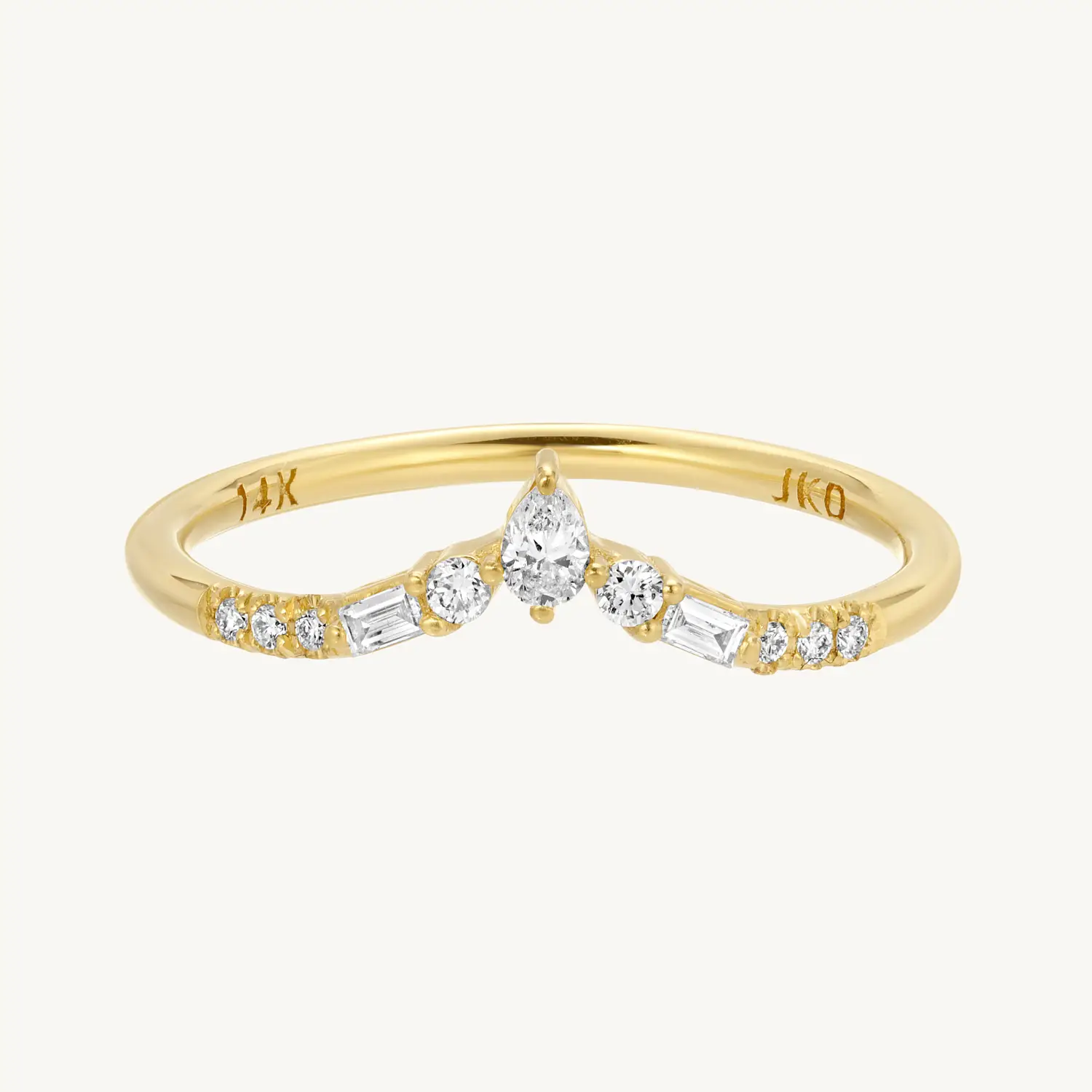 Diamond Baguette Peak Equilibrium Ring