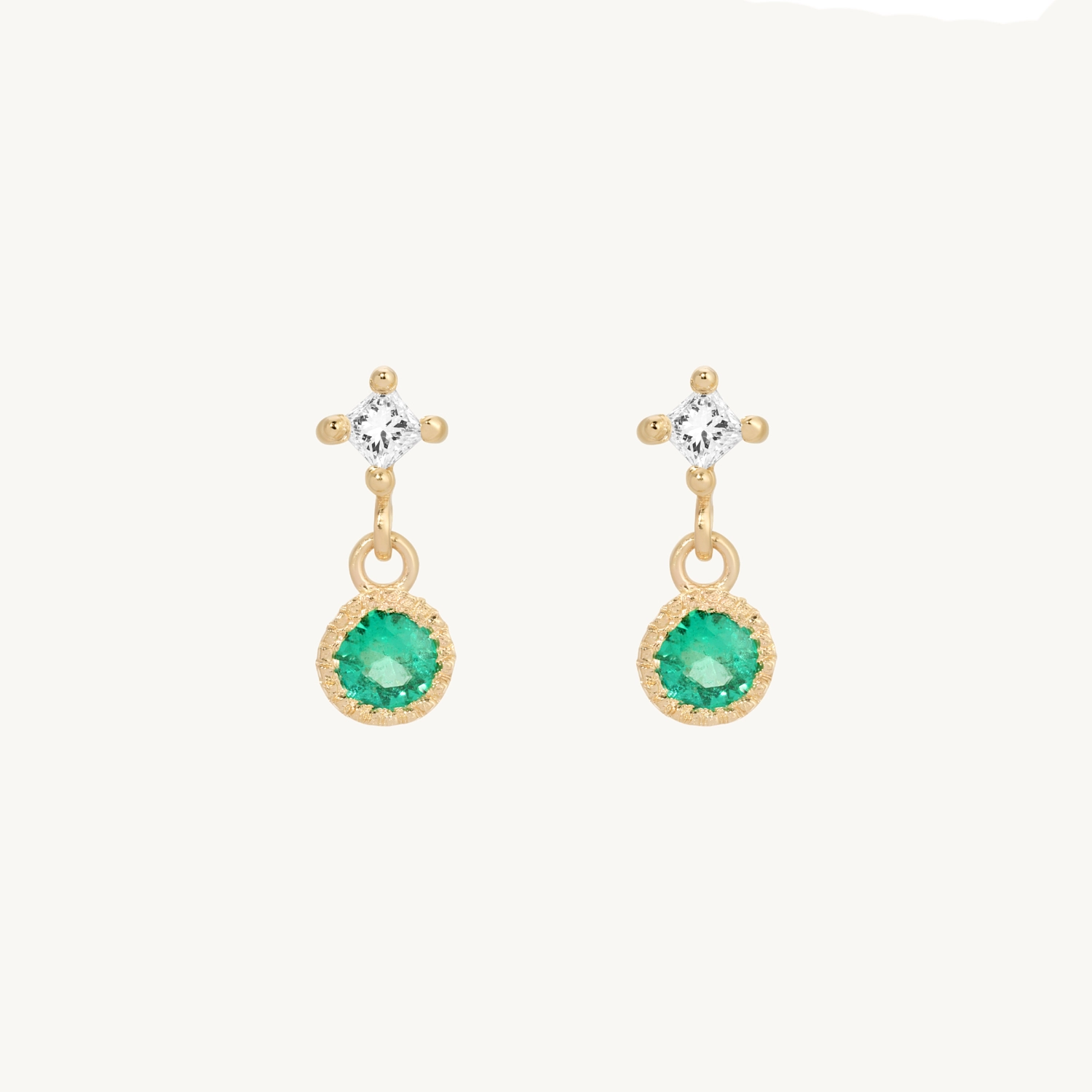 Emerald Diamond Dangle Earring (single) - Image 7